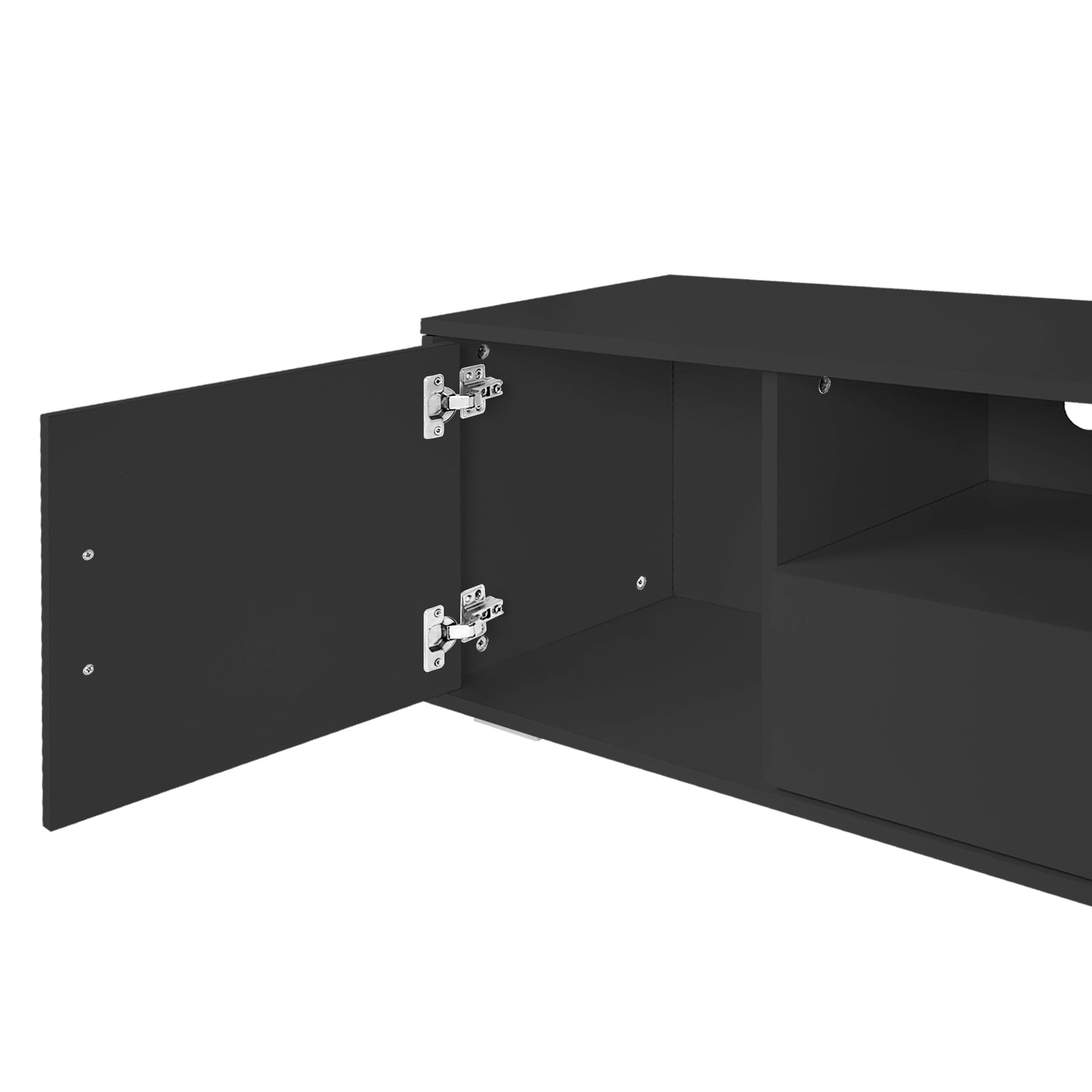 Sleek LED TV Stand with Storage - Enhanced Entertainment Center for Up to 75-inch TVs