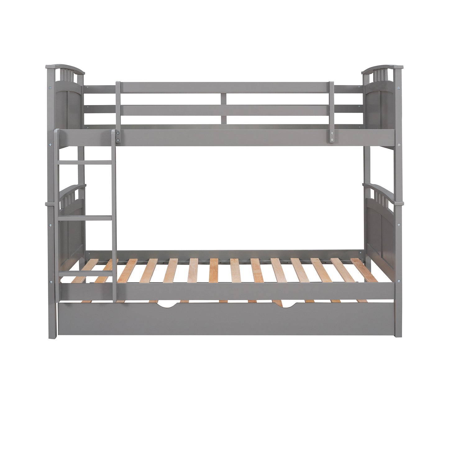 Separable Twin Over Twin Bunk Bed Set with Trundle - Charcoal Gray