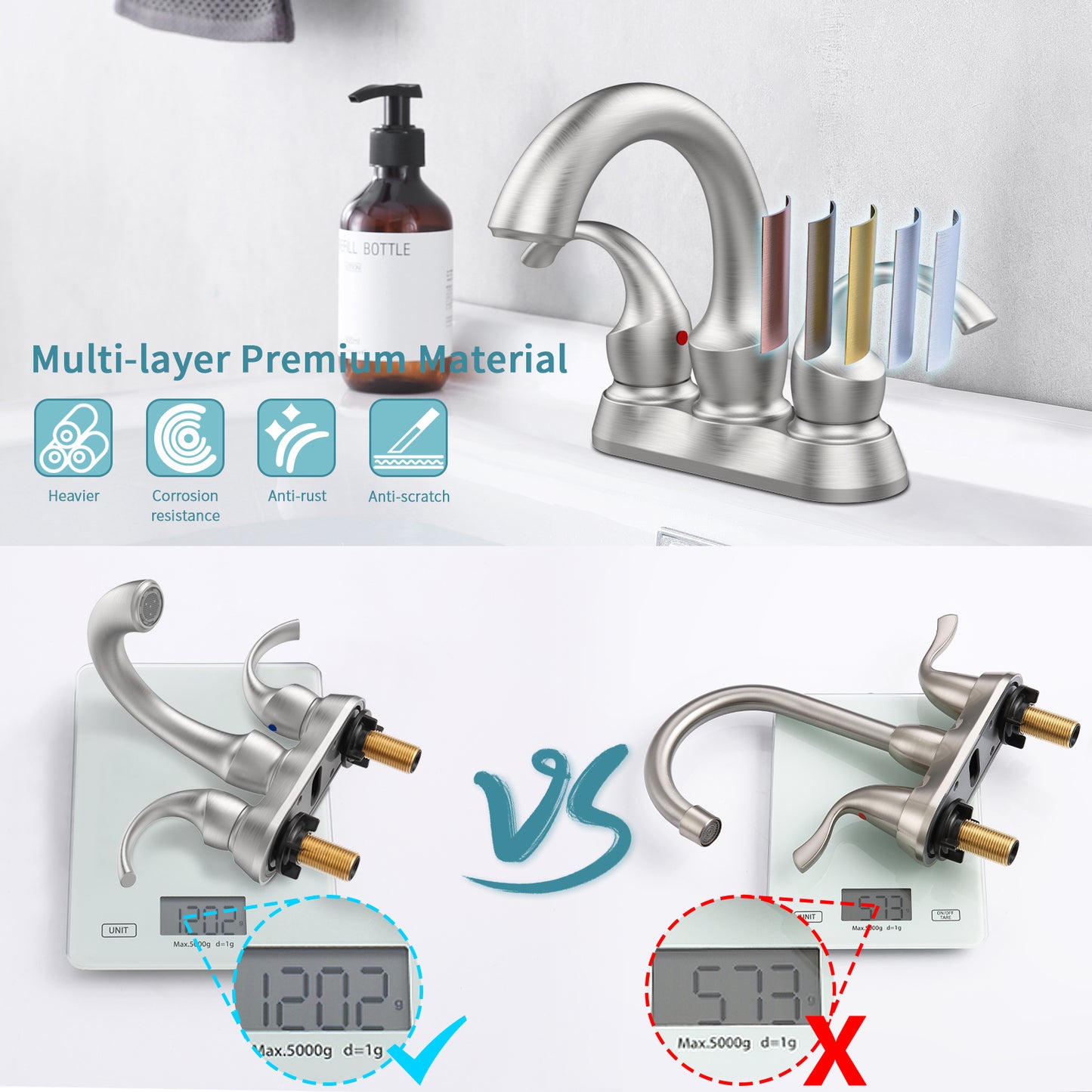 Elegant Swan Style Bathroom Faucet Set - Brushed Nickel with Water-Saving Aerator