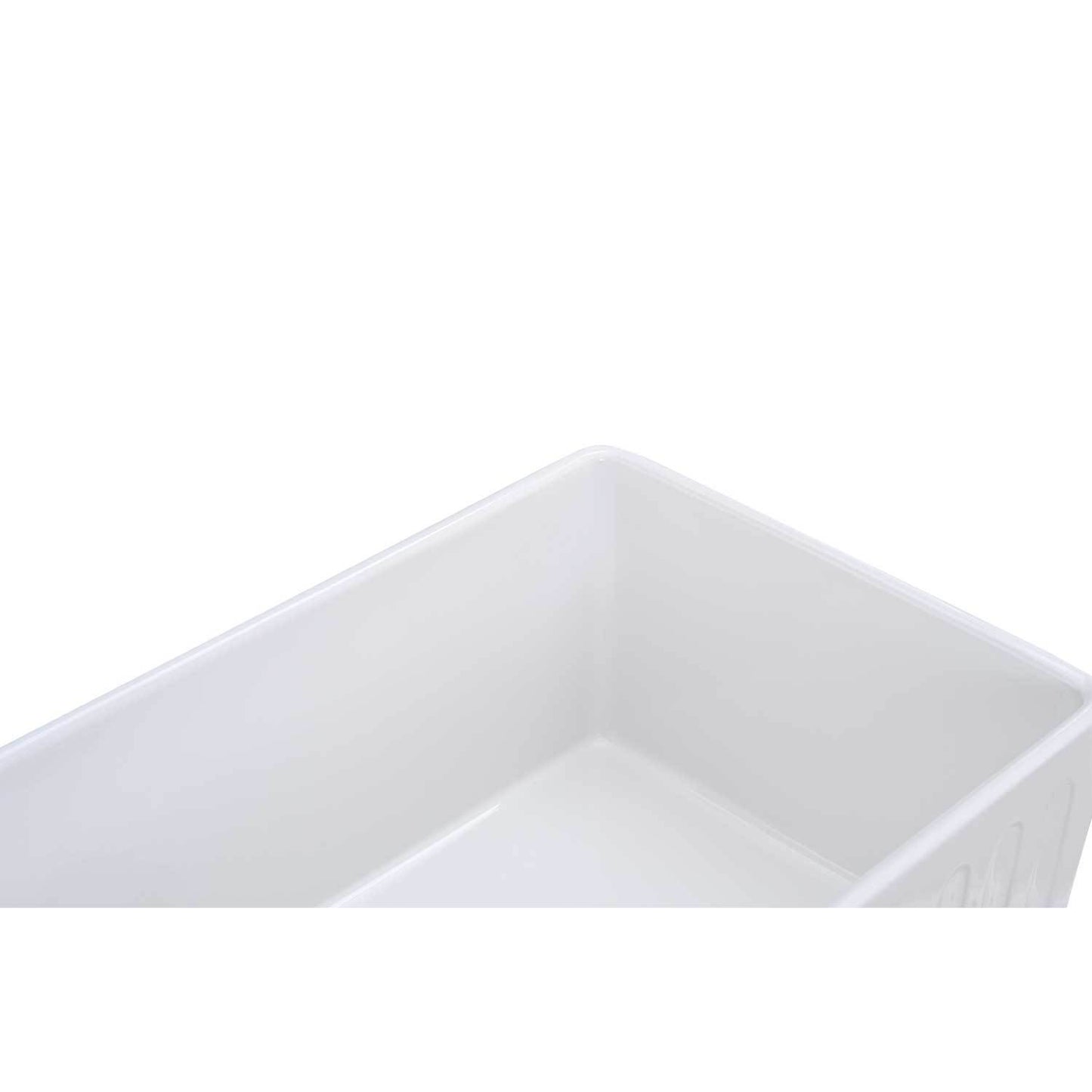 Single Bowl White Fireclay Farmhouse Kitchen Sink