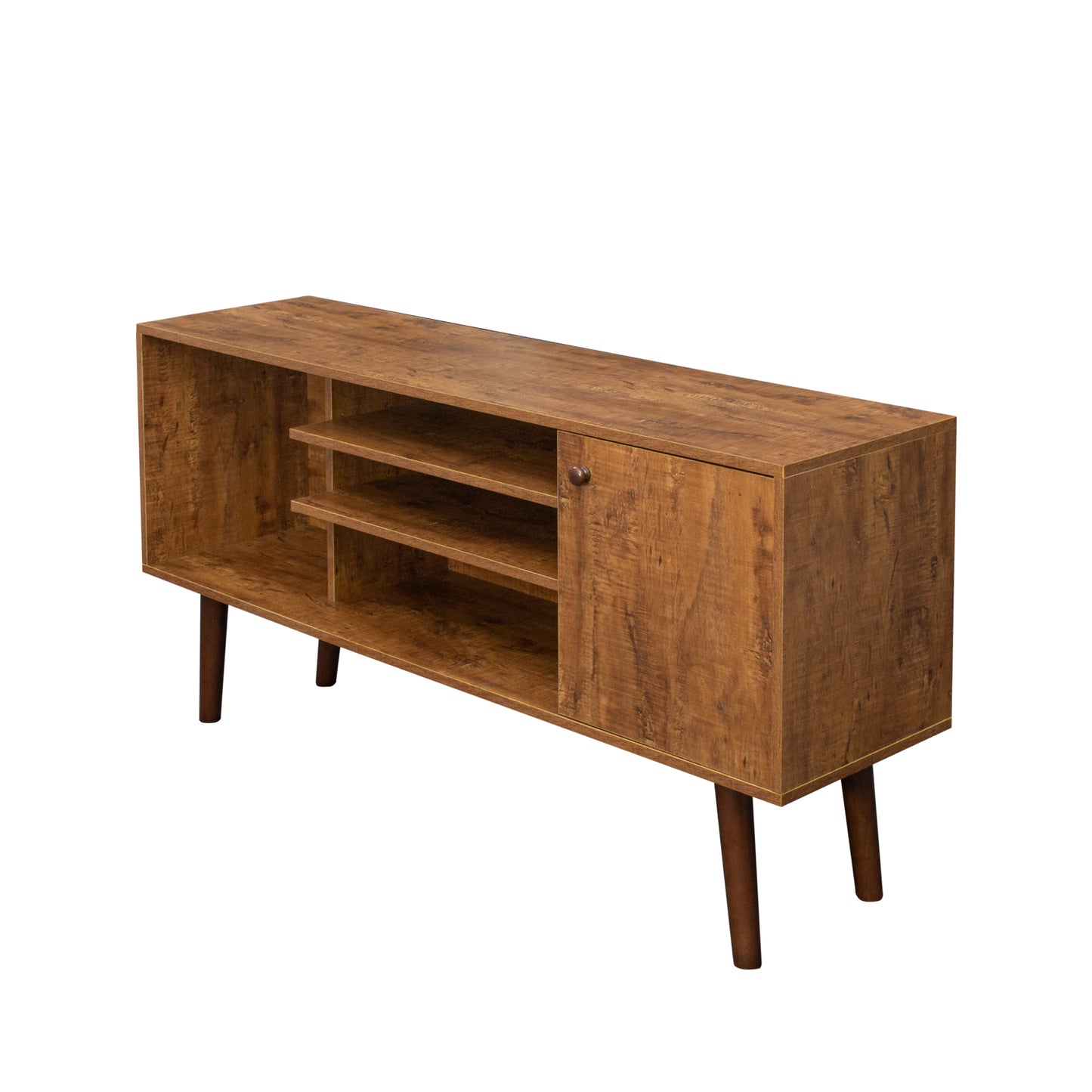 High-Quality Walnut TV Stand with Ample Storage and Sturdy Construction