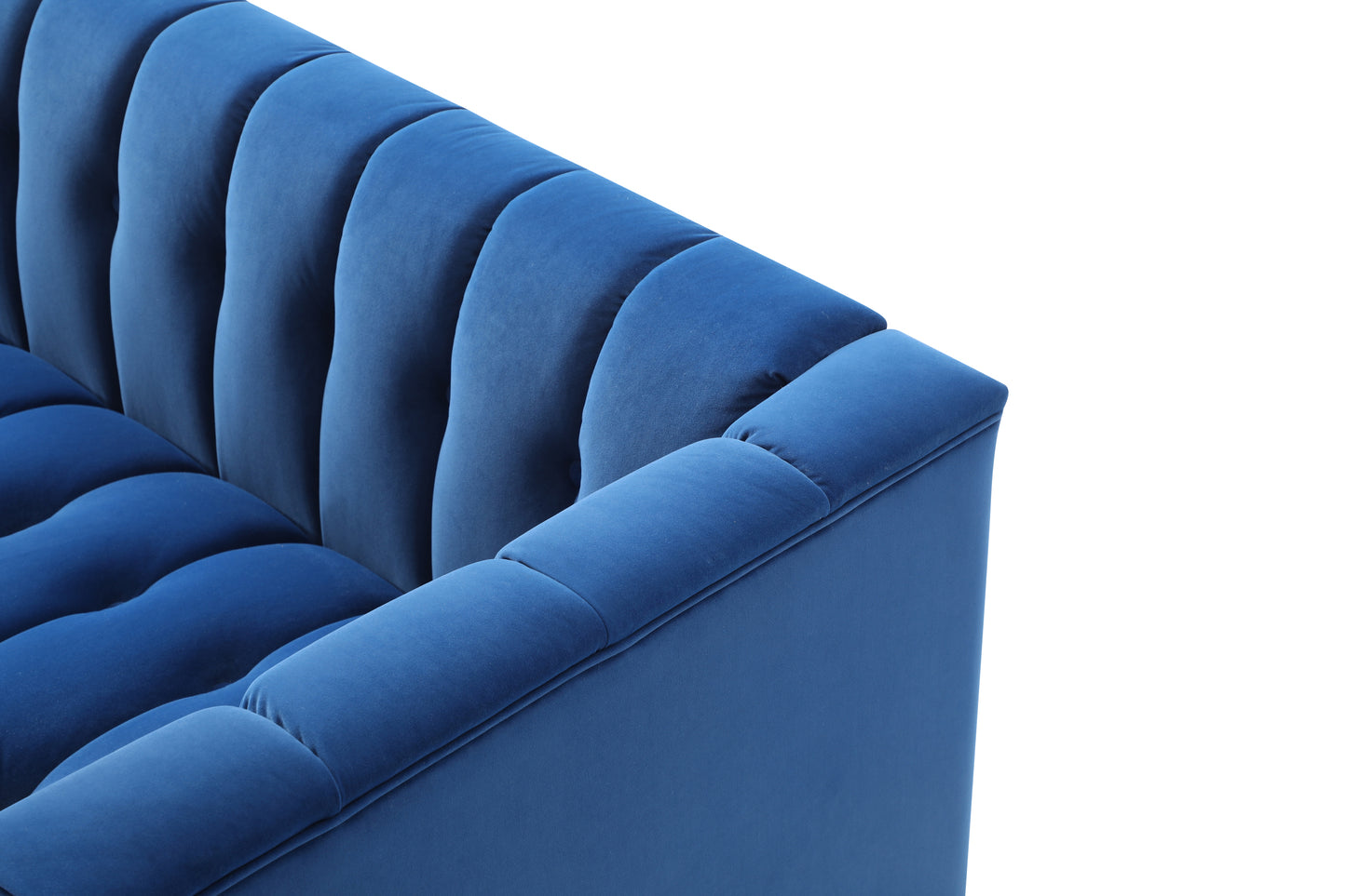 Sleek Blue Velvet 2-Seater Sofa