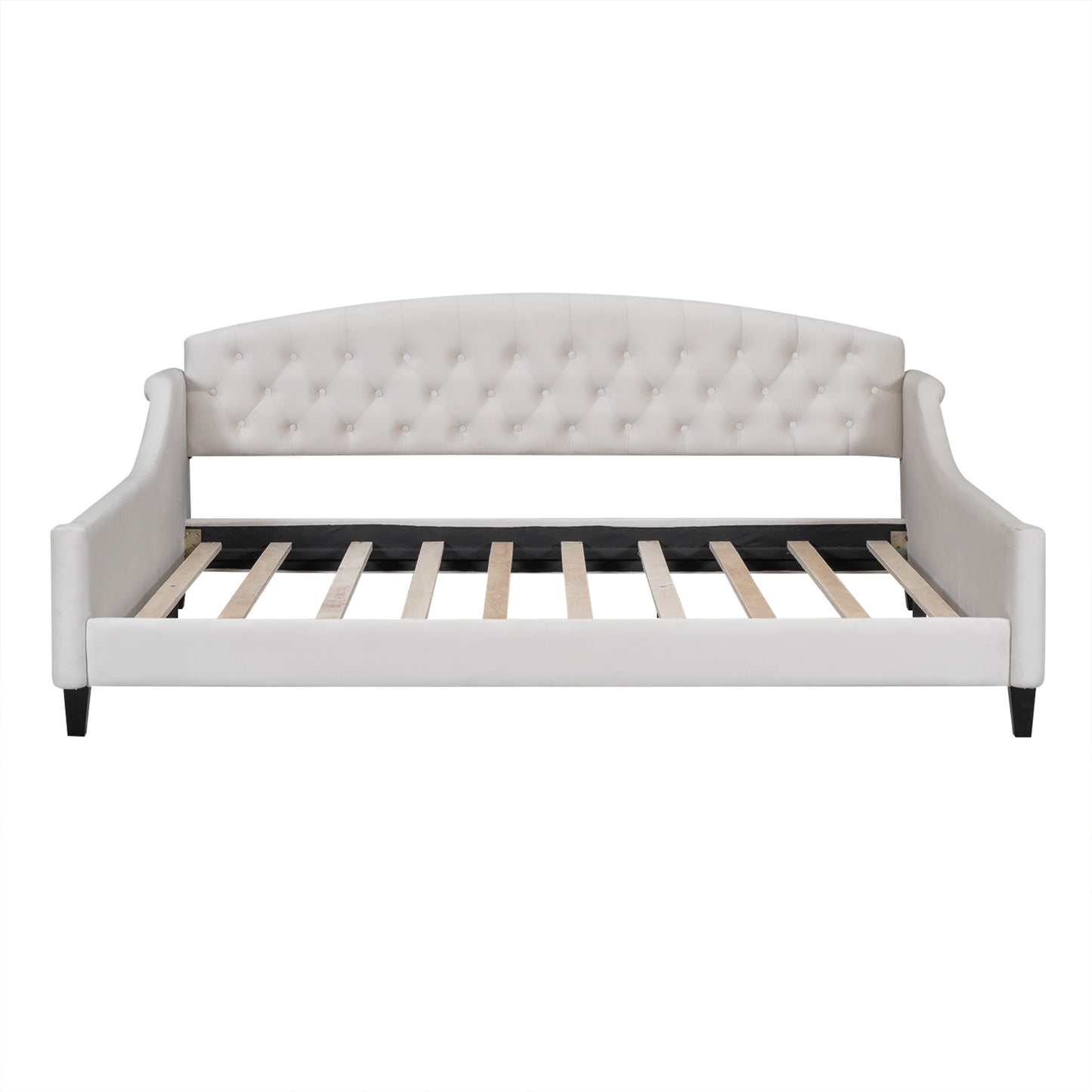 Modern Luxury Tufted Button Daybed, Full, Beige