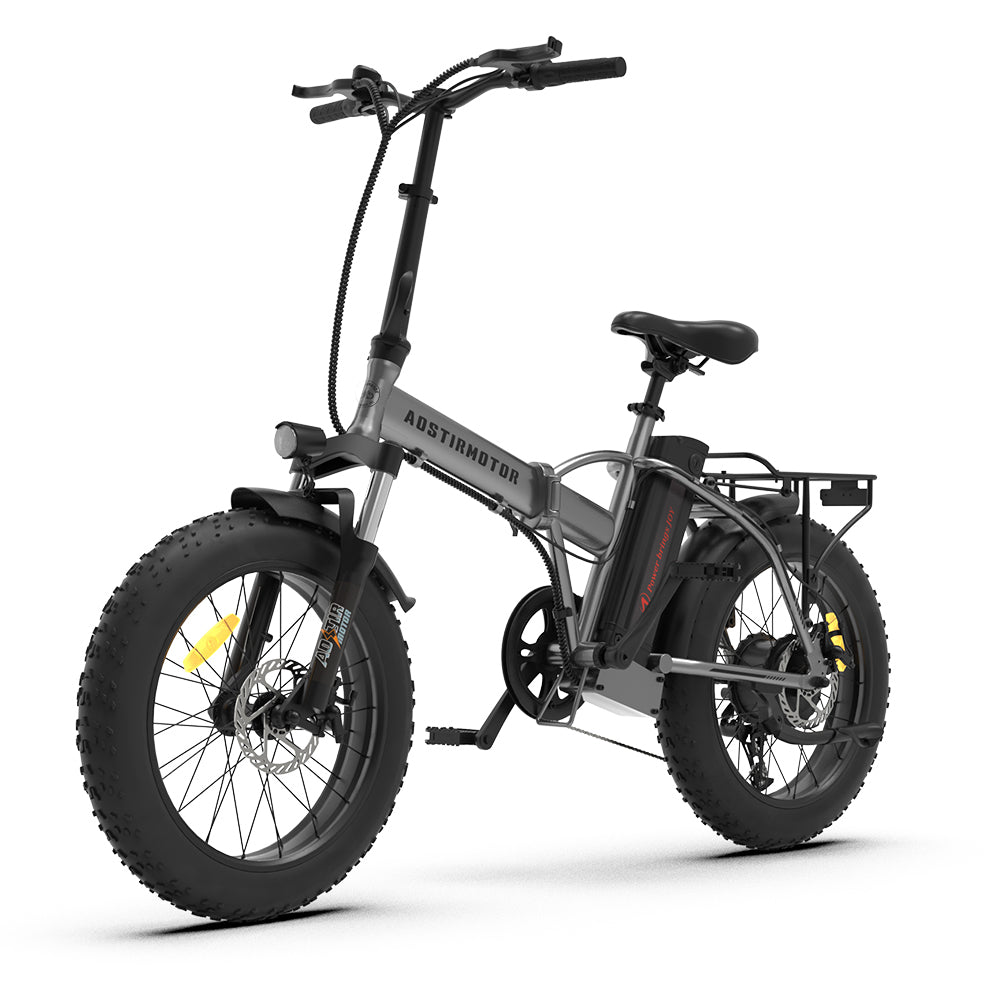 AOSTIRMOTOR Folding Electric Bike Ebike Bicycle 750W Motor 20" Fat Tire With 48V/12.5Ah Li-Battery Beach Snow Bicycle  A30