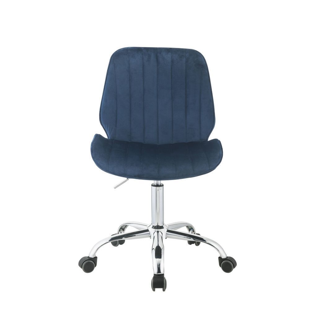 Muata Office Chair, Twilight Blue Velvet & Chrome 92932