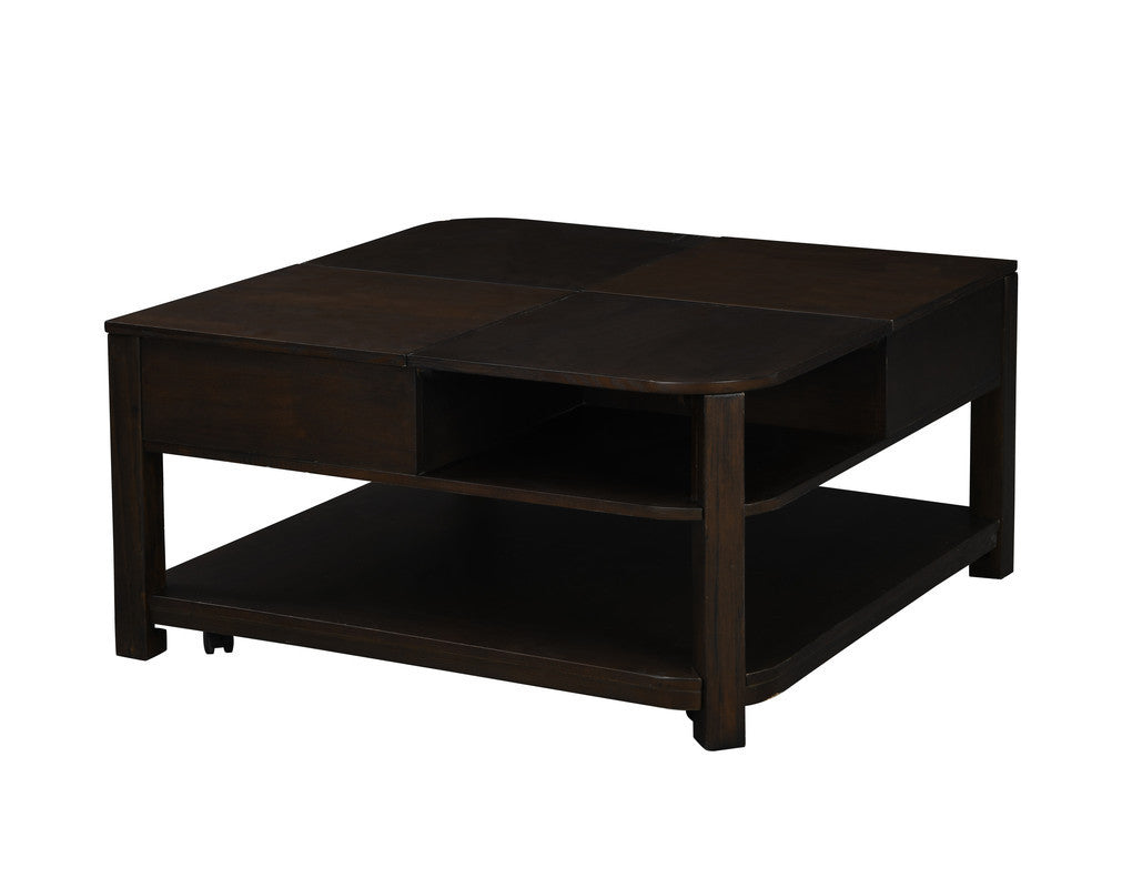 Flora 3 Piece Dark Brown MDF Lift Top Coffee and End Table Bundle