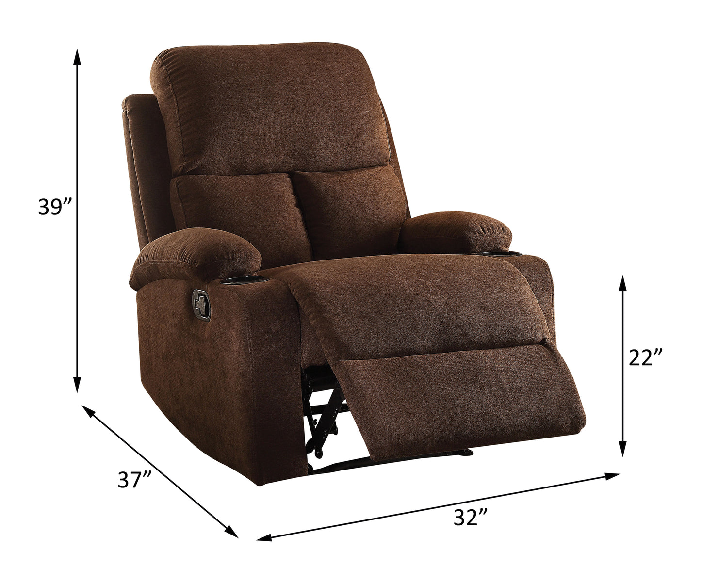 Chocolate Velvet Motion Recliner for Ultimate Comfort