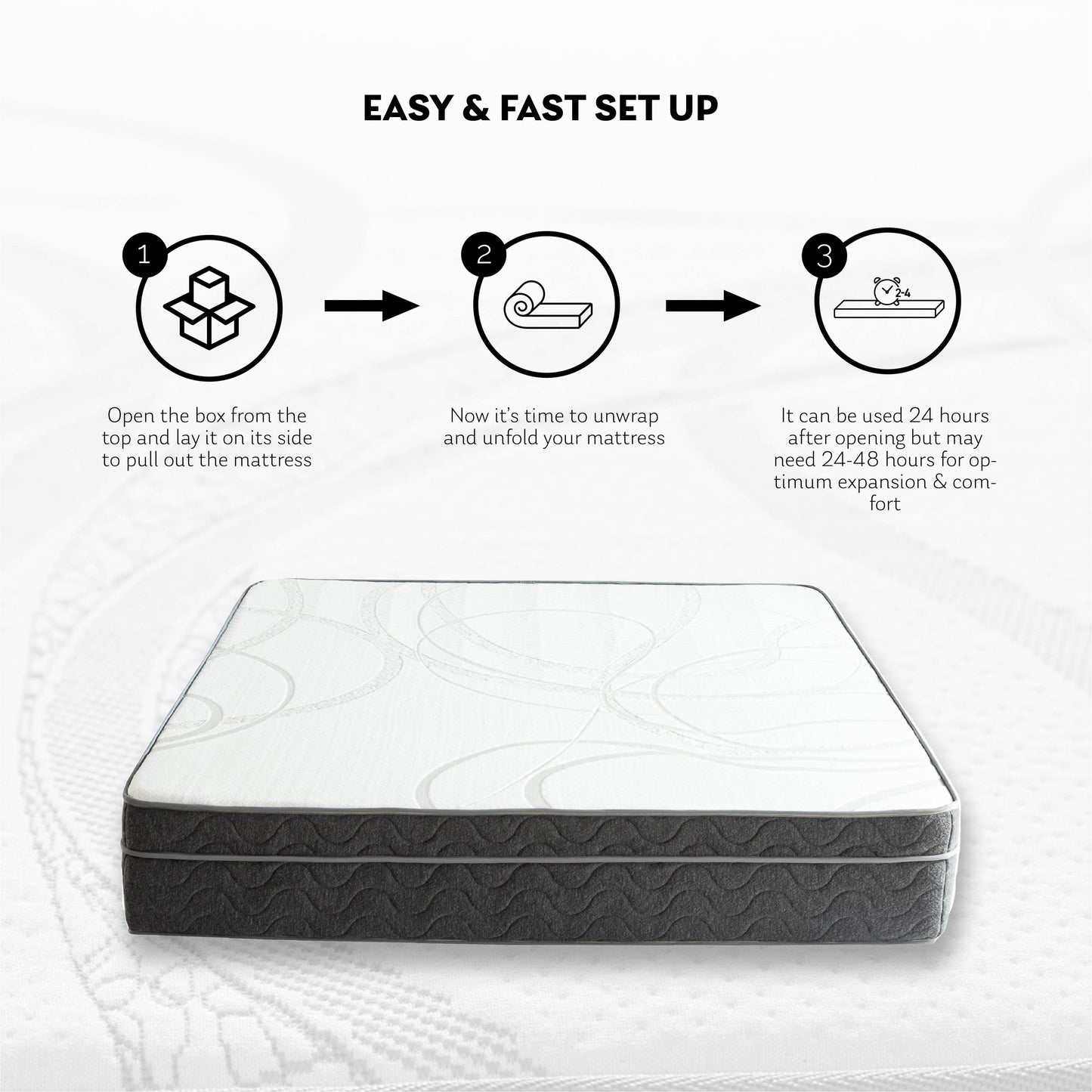 EGO Hybrid 10 Inch Full Mattress, Cooling Gel Infused Memory Foam and Individual Pocket Spring Mattress, Made in USA, Mattress in a Box, CertiPUR-US Certified