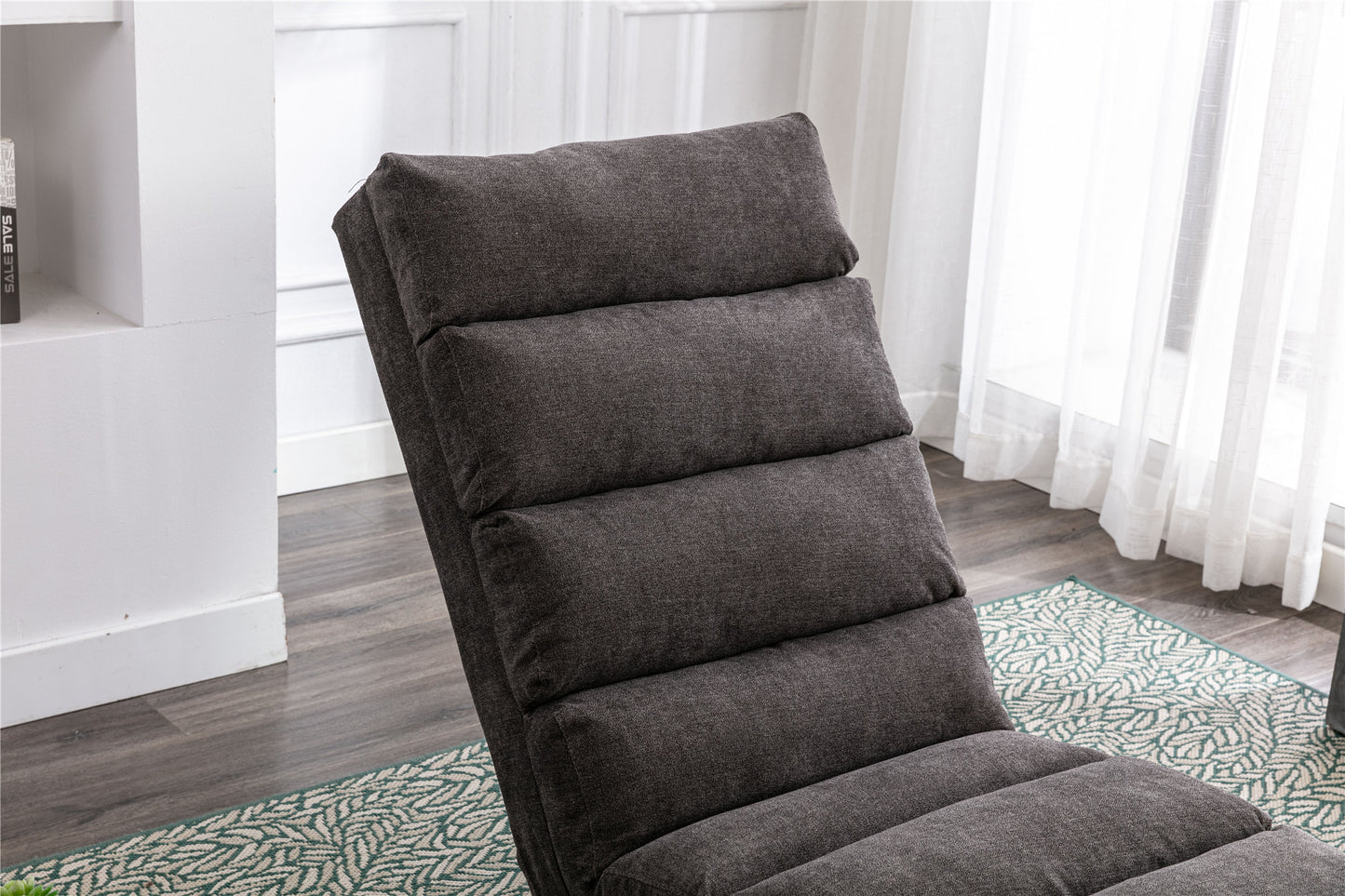 Linen Chaise Lounge Indoor Chair, Modern Long Lounger for Office or Living Room