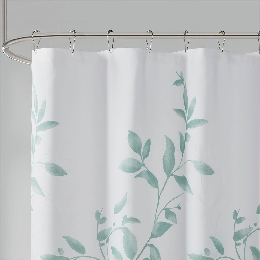 Seafoam Botanical Burnout Shower Curtain by Madison Park