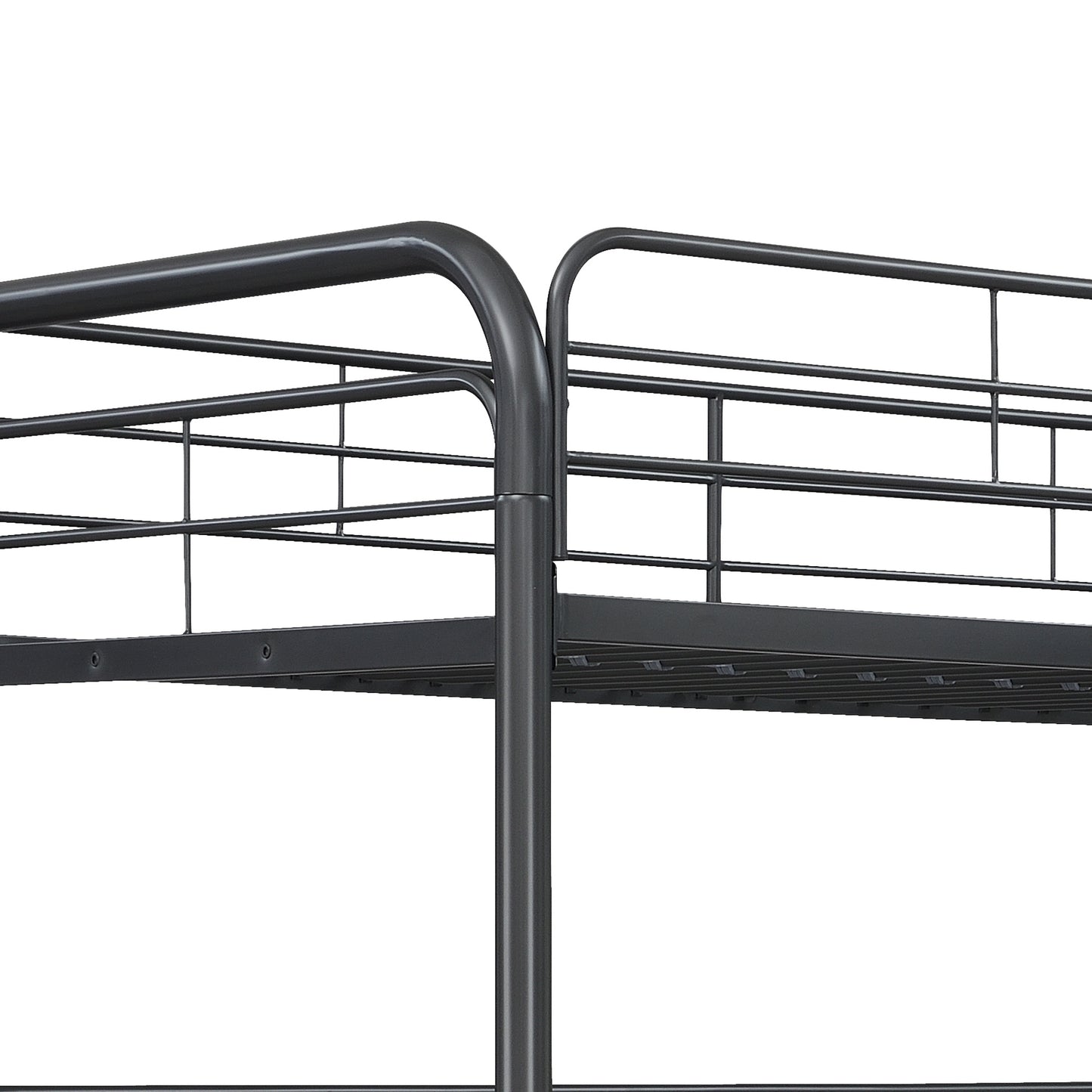 Children's Triple Bunk Bed - Sleek Black Metal Frame with Triple Twin Sleeping Areas