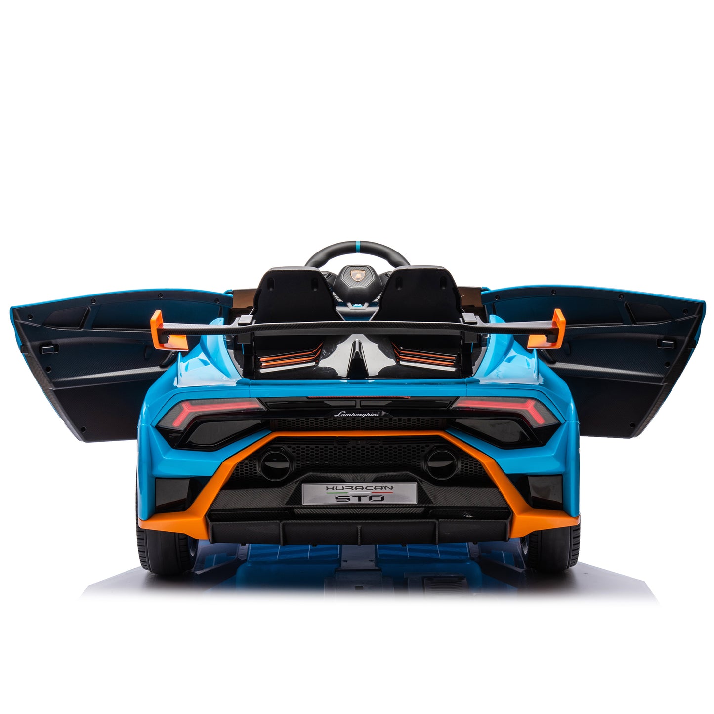 Lamborghini Huracan Sto 24V Kids Electric Ride-On Drift Car: Speeds 1.86-5.59 MPH, Ages 3-8, Foam Front Wheels, 360° Spin, LED Lights, Dynamic Music, Early Learning, USB Port, Drift Feature