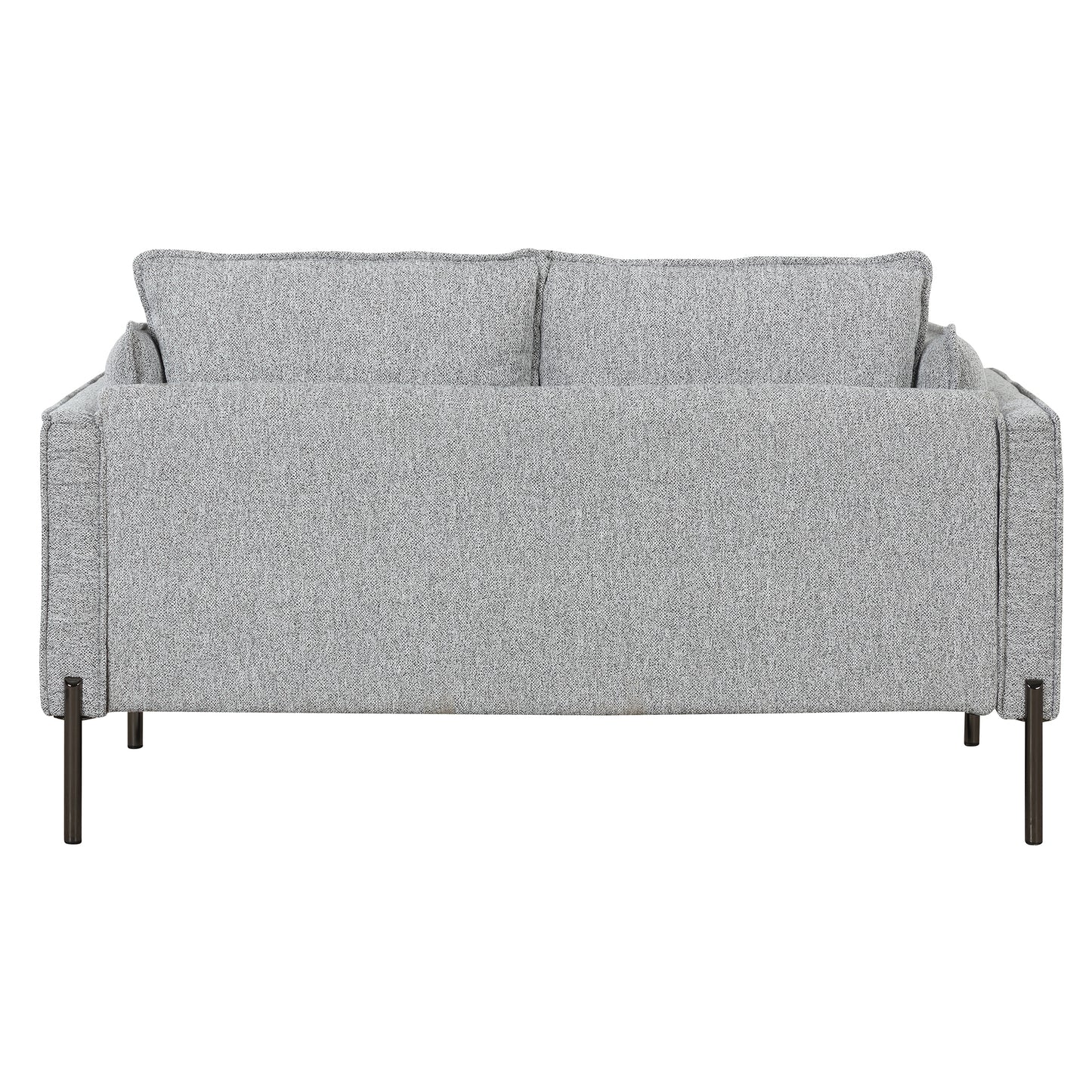 Small Space Modern Loveseat Sofa with Linen Fabric and Bolster Pillows