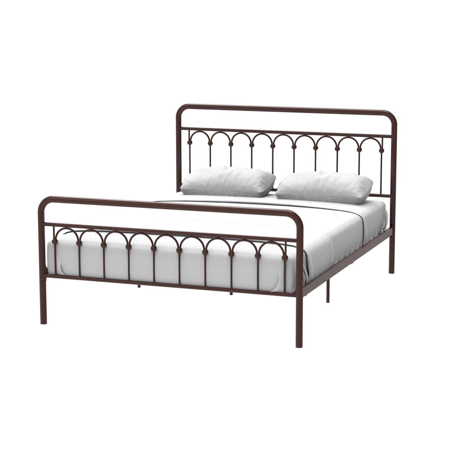 Tara Metal Bed Queen, Antique Brown