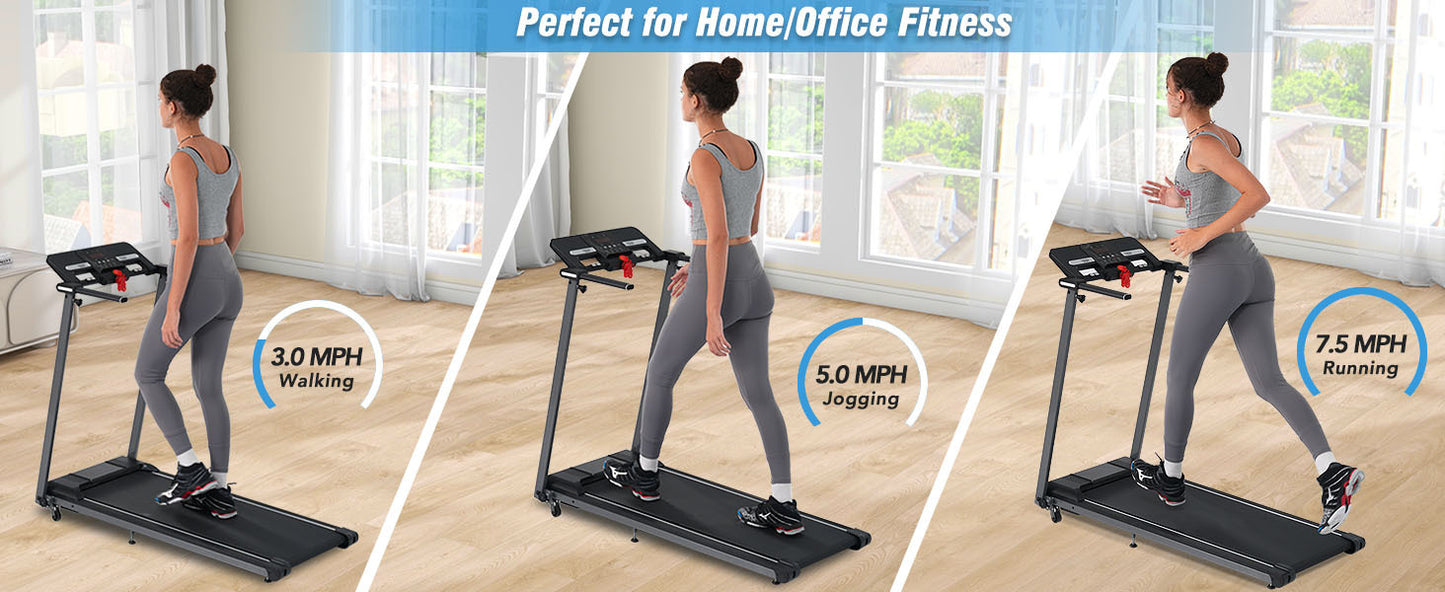 NEW Folding Treadmills Walking Pad Treadmill for Home Office -2.5HP Walking Treadmill With Incline Bluetooth Speaker 0.5-7.5MPH 265LBS Capacity Treadmill for Walking Running