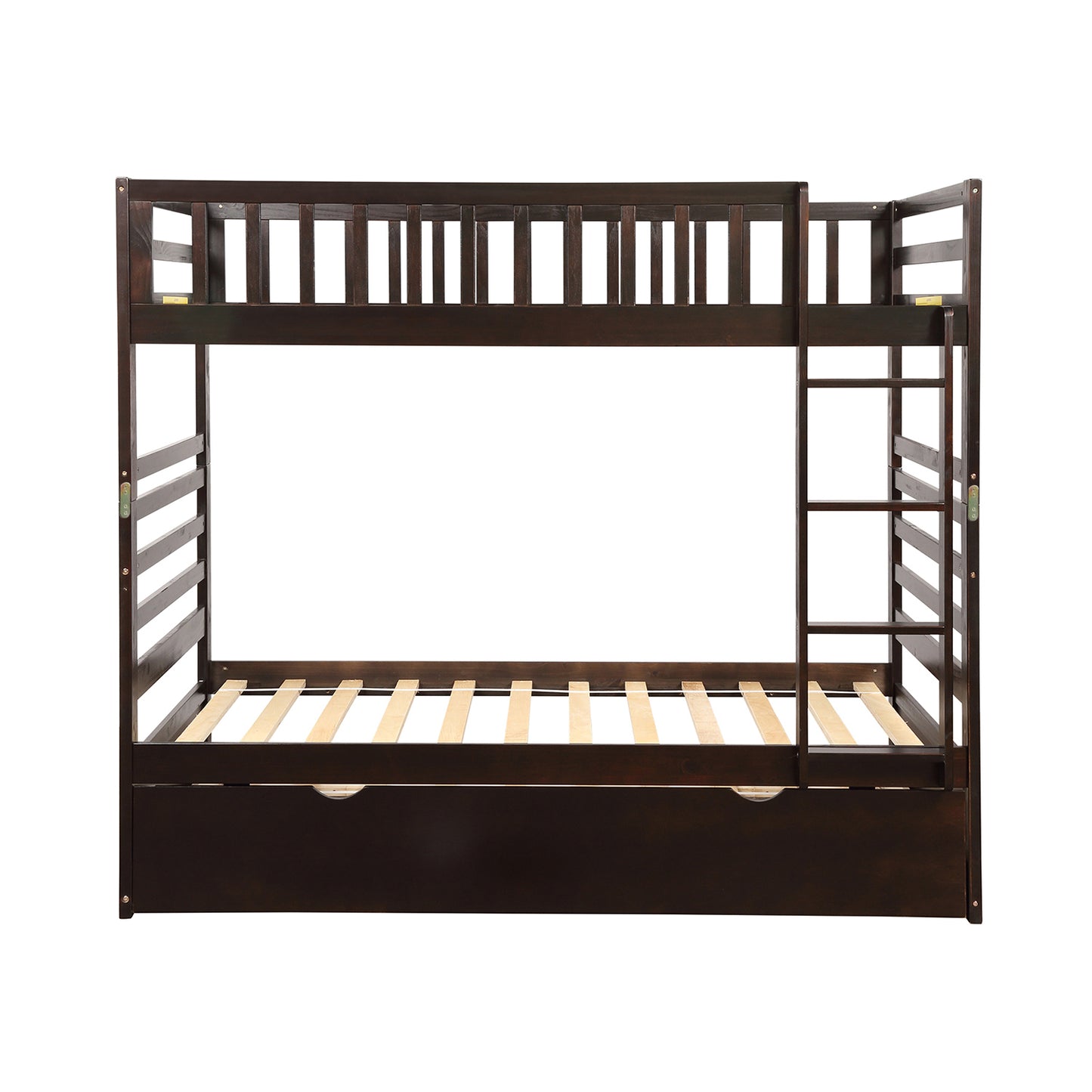 Children's Twin Bunk Beds with Trundle Bed and Safety Features