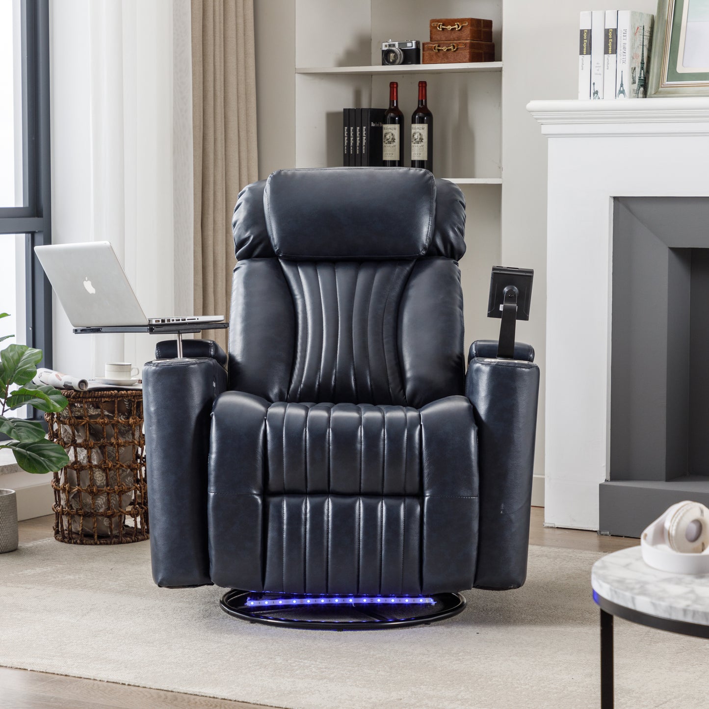 Ultimate Comfort 270° Power Swivel Recliner with Home Theater Features, Blue
Ultimate Comfort 270° Power Swivel Recliner with Home Theater Features, Blue