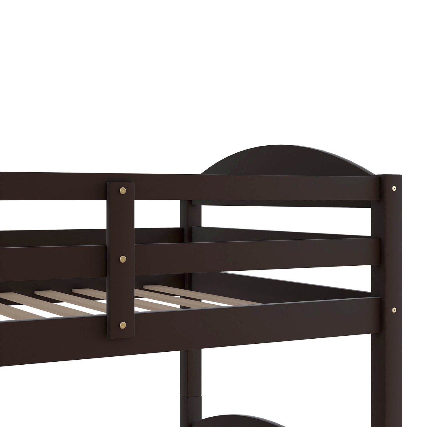 L-Shaped Bunk Bed with Trundle in Espresso Finish - Space-Saving Twin Bed Set for Families and Sleepovers