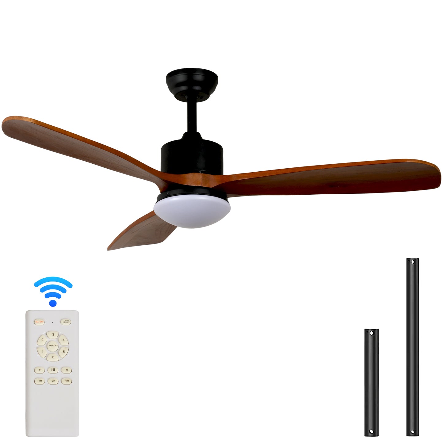 52 Wood Finish Ceiling Fan Light Kit