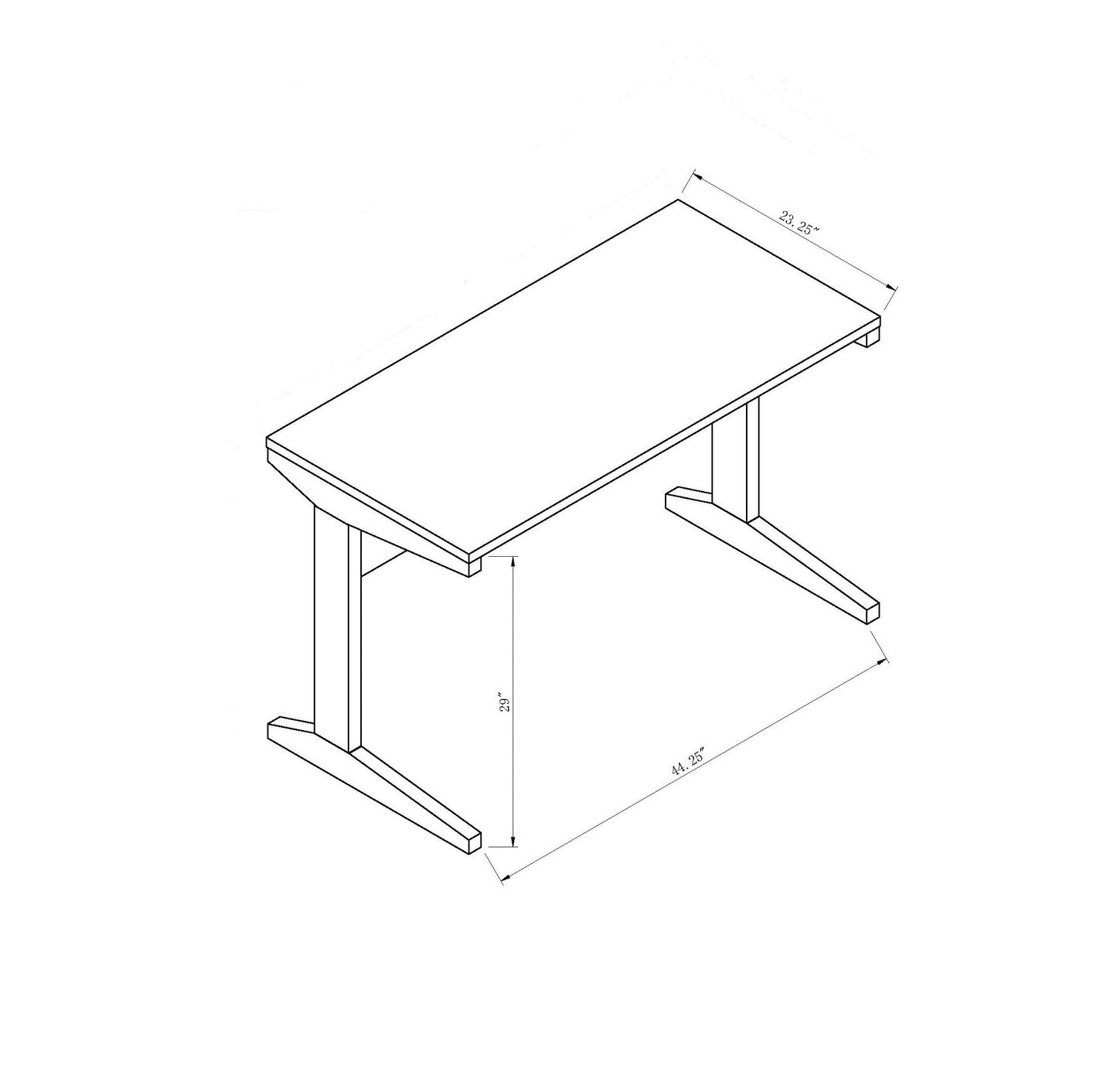 Elegant White Oak Desk with I-Shaped Legs