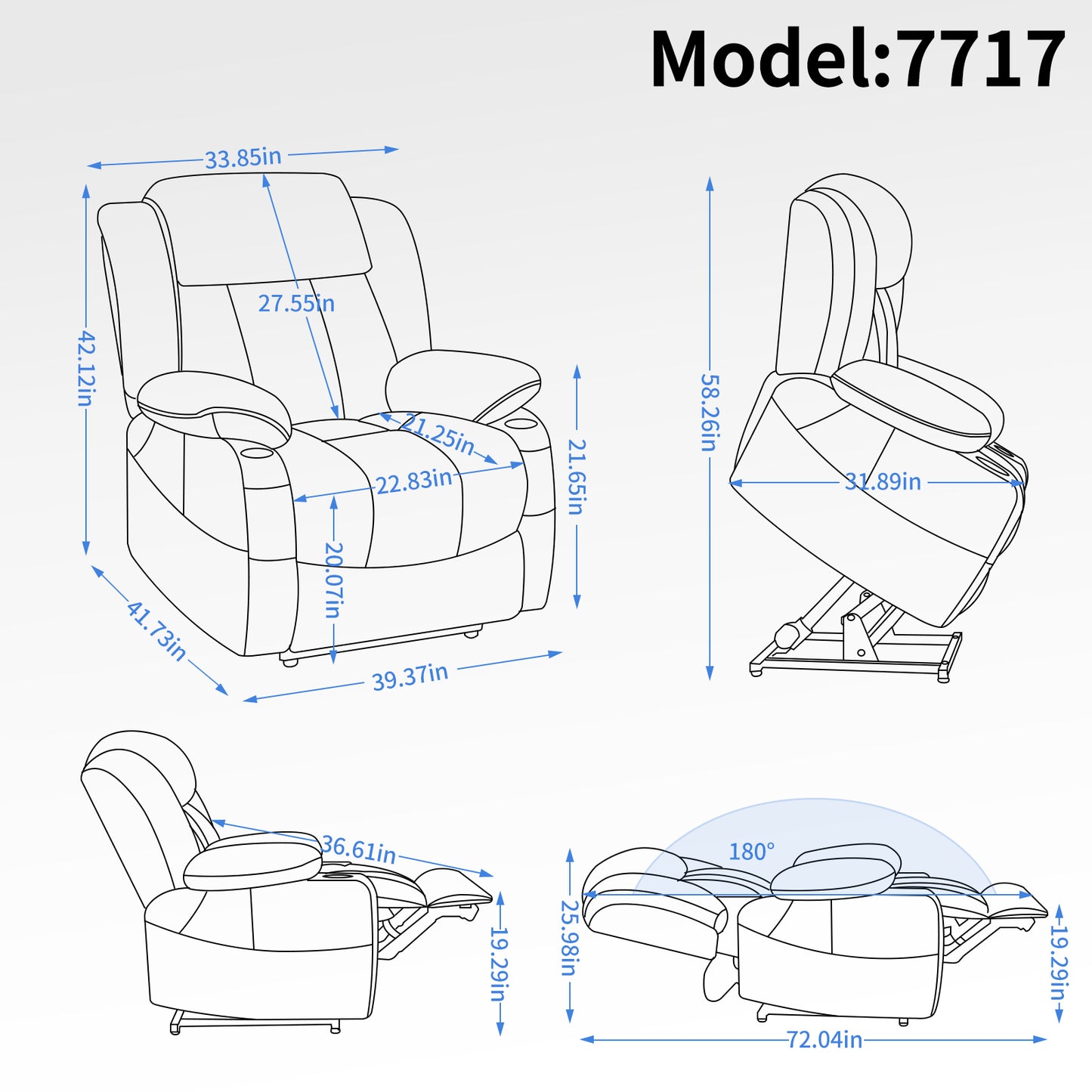 Brown Leatheraire Power Lift Recliner Chair with Dual Motor & Massage Functions