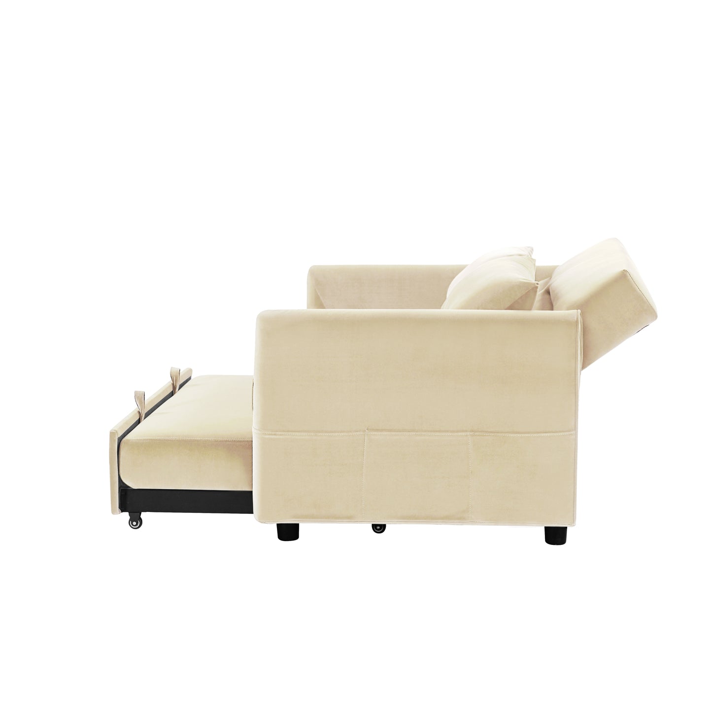 Beige Leisure Love Sofa with Convertible Design