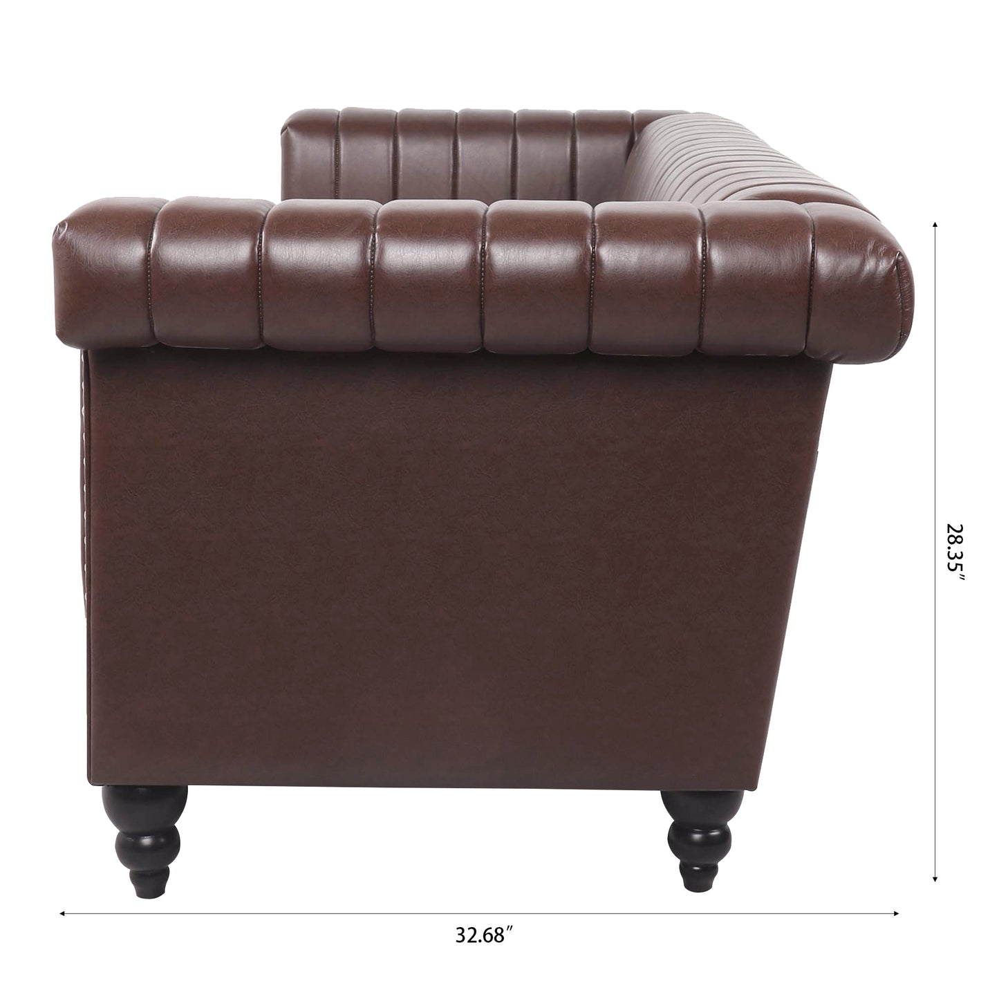 Traditional Square Arm 3 Seater Sofa with Removable Cushions