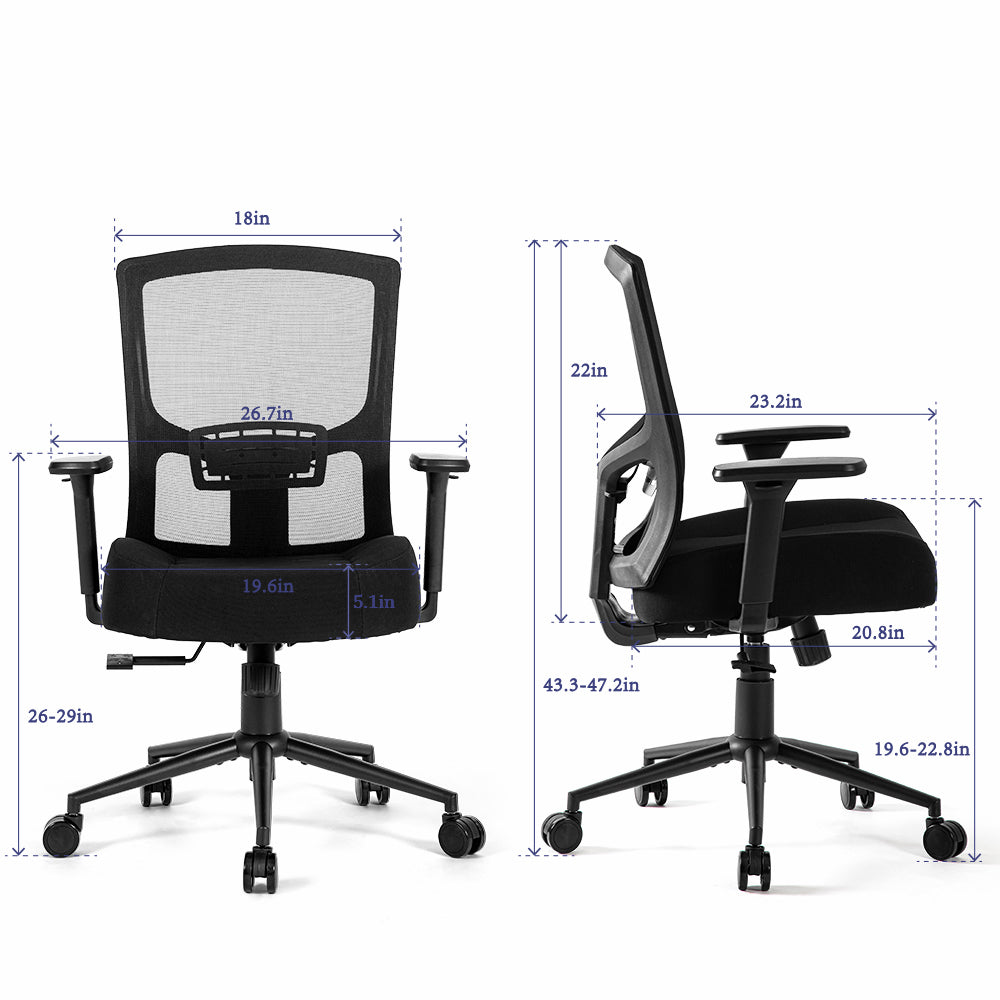 Swivel Ergonomic Office Mesh Chair Intensive Use Big & Tall 500lbs Swivel Office Chair Conference Modern Executive Computer 3D Armrests Mesh Chair