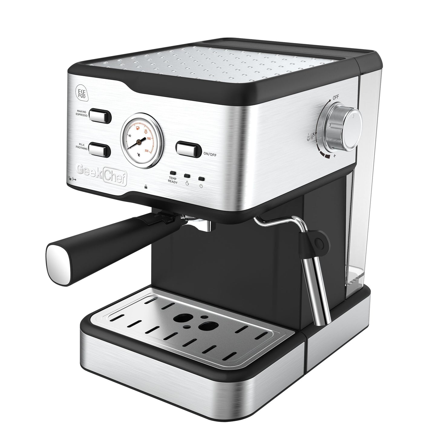 Espresso Maker With Milk Frother and Thermometer.