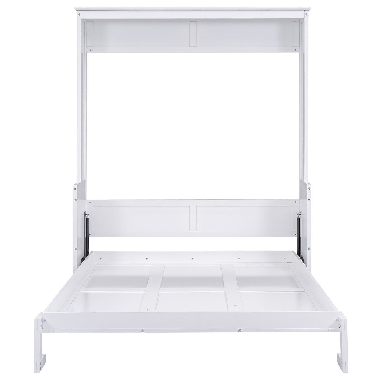 Queen Size Murphy Bed with a Shelf, White