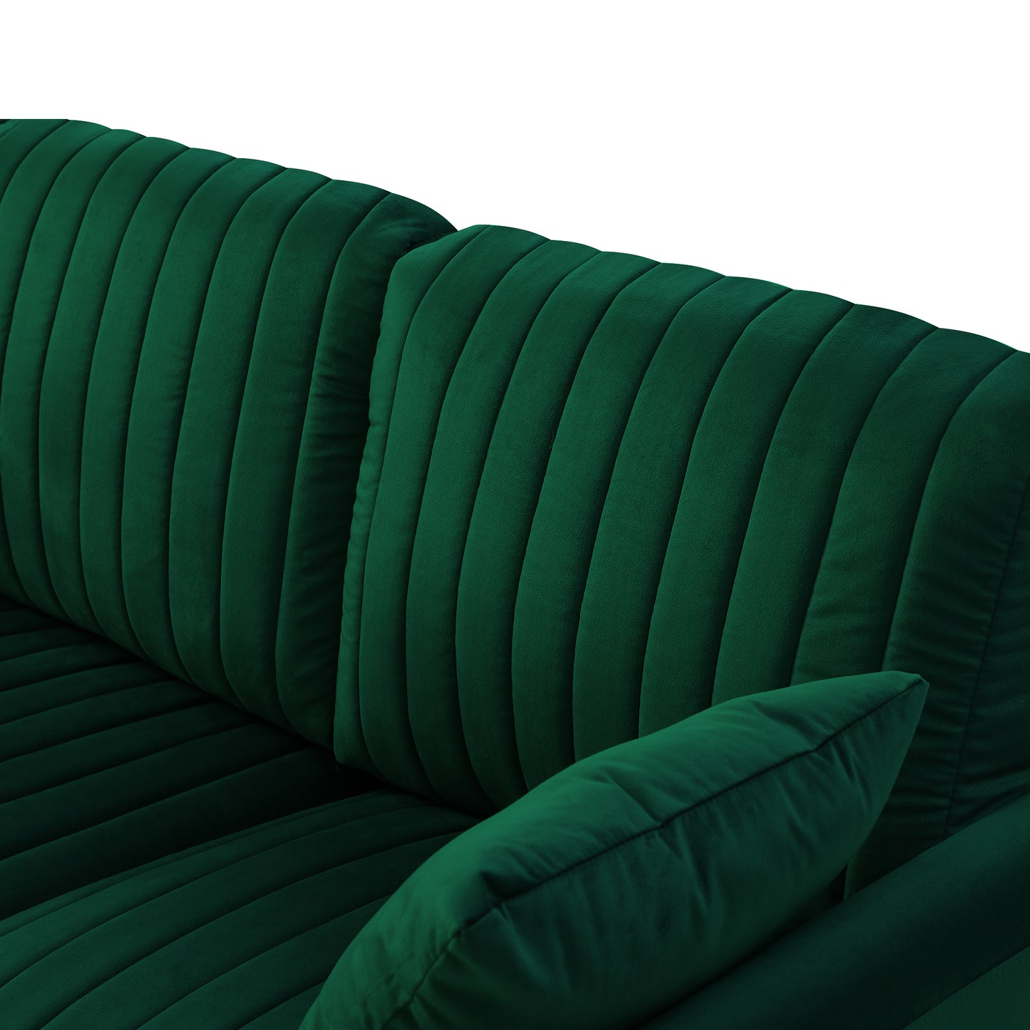 Channel Tufted Green Velvet Singel Living Room Sofa Accent Chair