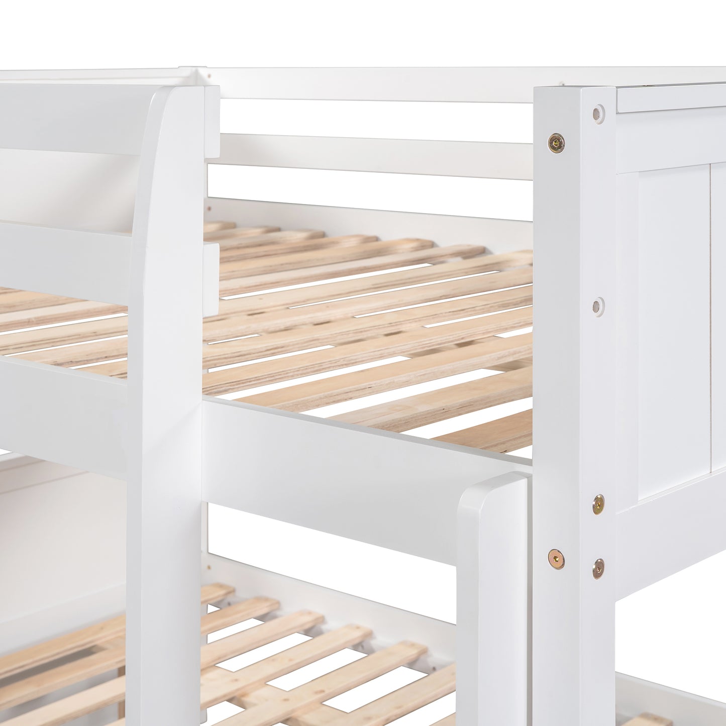 White Full Bunk Bed Set with Twin Trundle for a Family Sleepover Solution