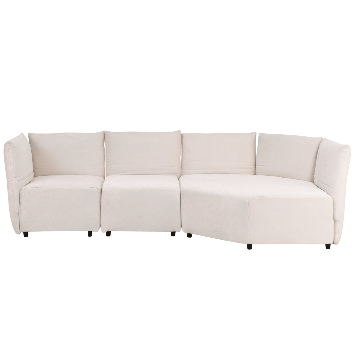 Stylish Sofa Set with Polyester Upholstery with Adjustable Back with Free Combination for Living Room