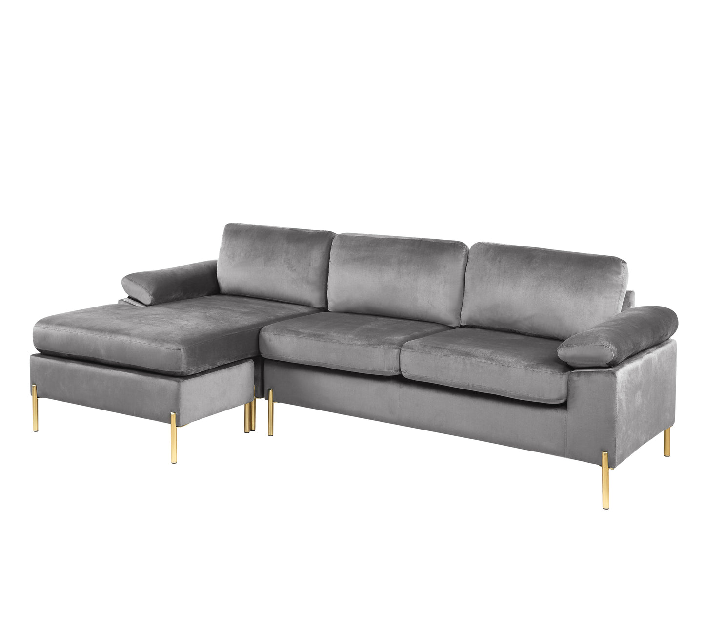 Shannon Velvet Sectional Sofa with Chaise