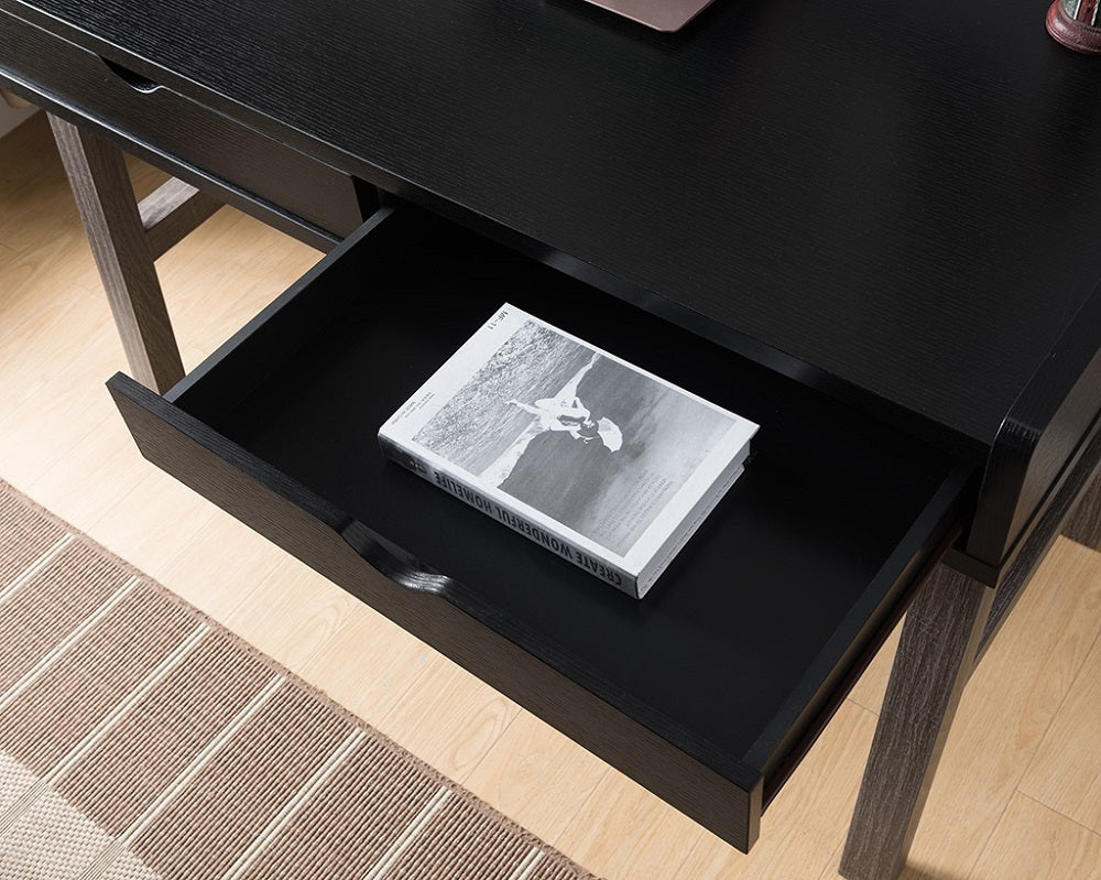 Two-Tone Black and Grey Writing Desk with Storage Drawers