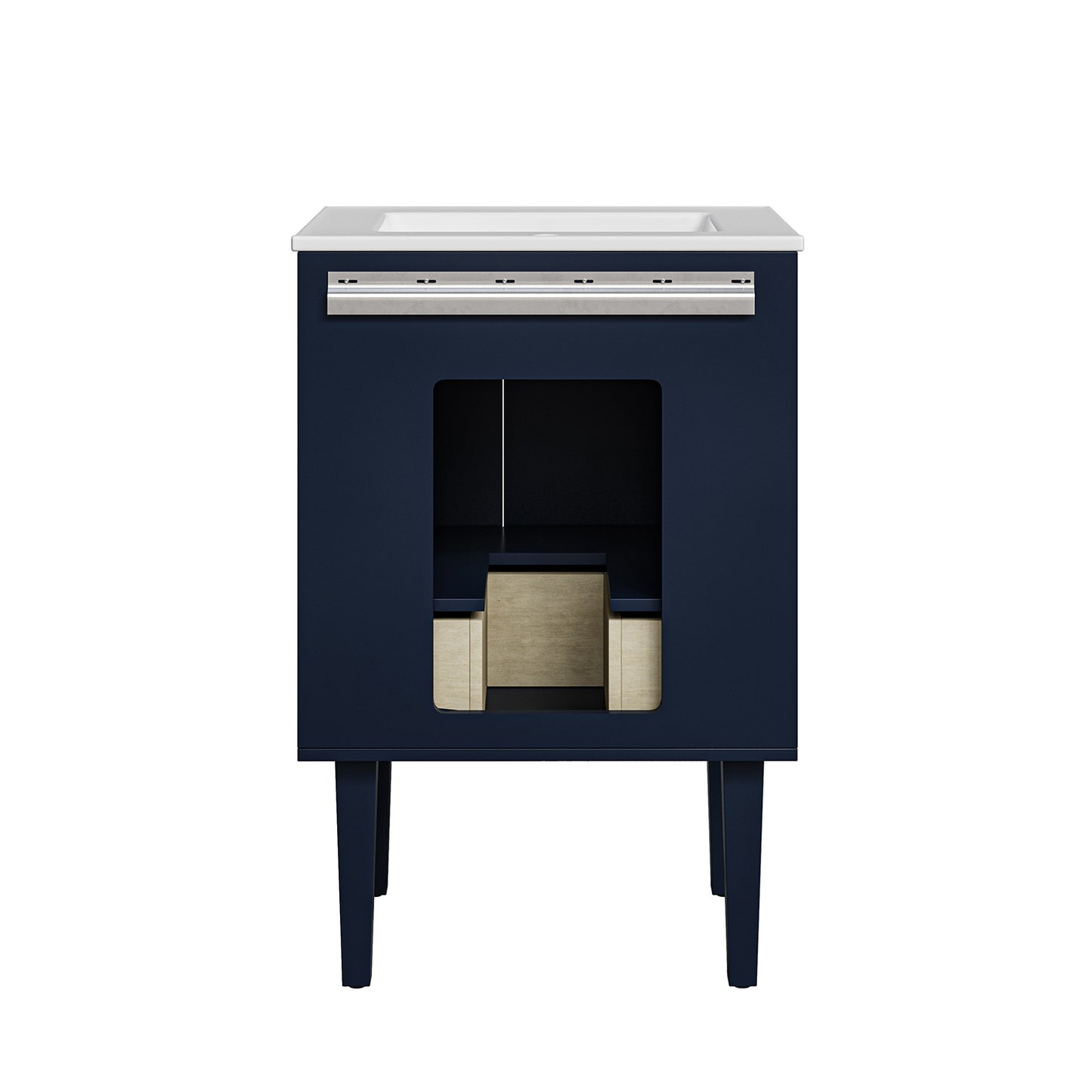 Veronica 24" Single Bathroom Vanity With Ceramic Vanity Top-NAVY