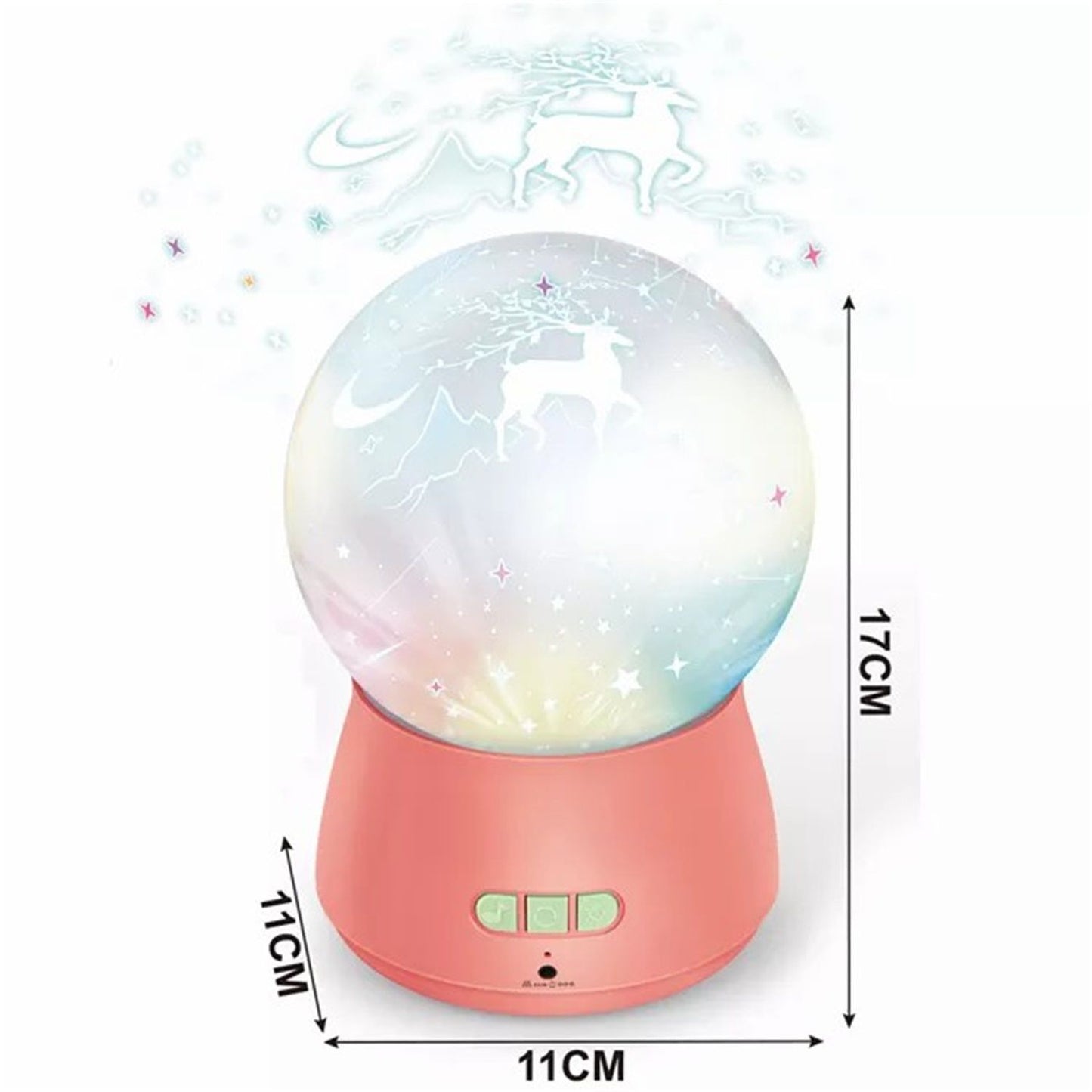 Cmgb LED Night Light with 360 Degree Rotating Baby Music Projector in Green