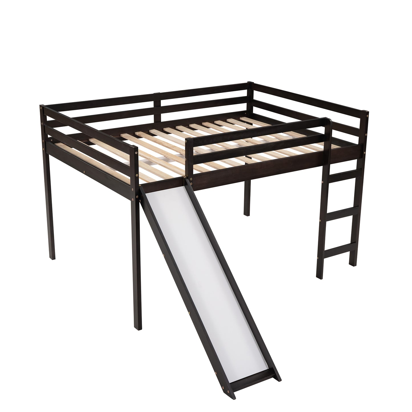 Loft Bed with Slide, Multifunctional Design, Full (Espresso)( :WF281157AAP)