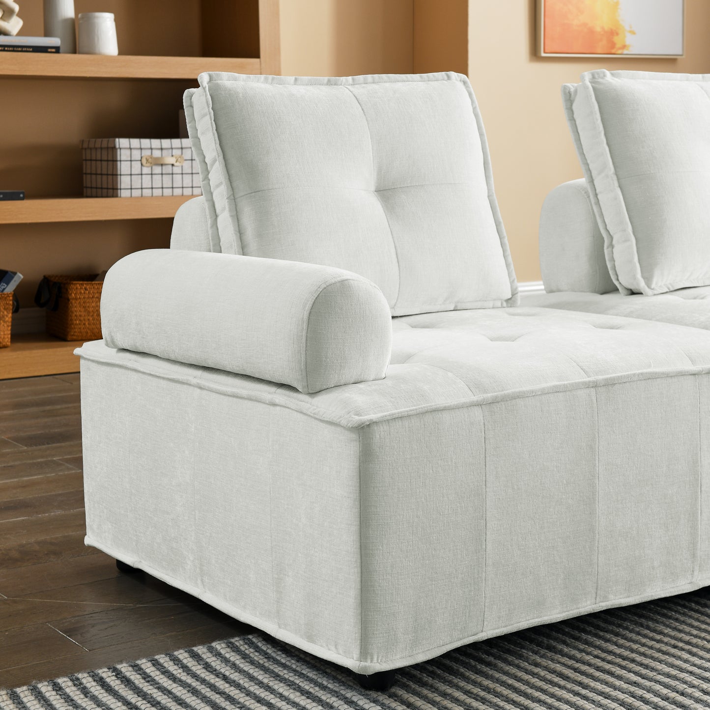 L-Shape Modular Sectional Sofa, DIY Combination, Chenille