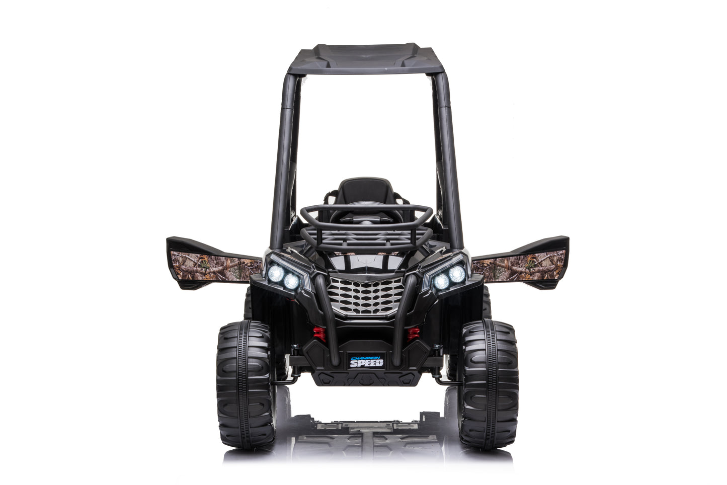 24V Black Electric Kid Ride On Car with Remote Control and LED Headlights