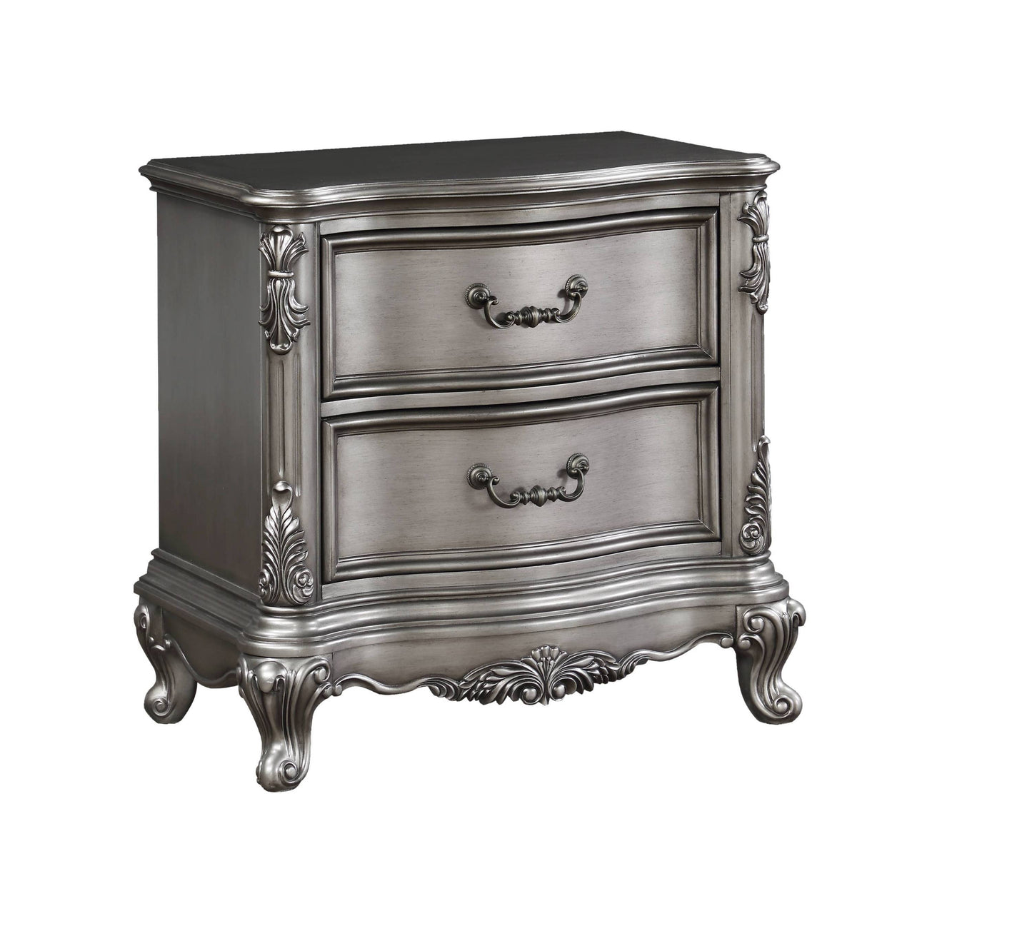 Ausonia Nightstand, Antique Platinum Finish BD00604