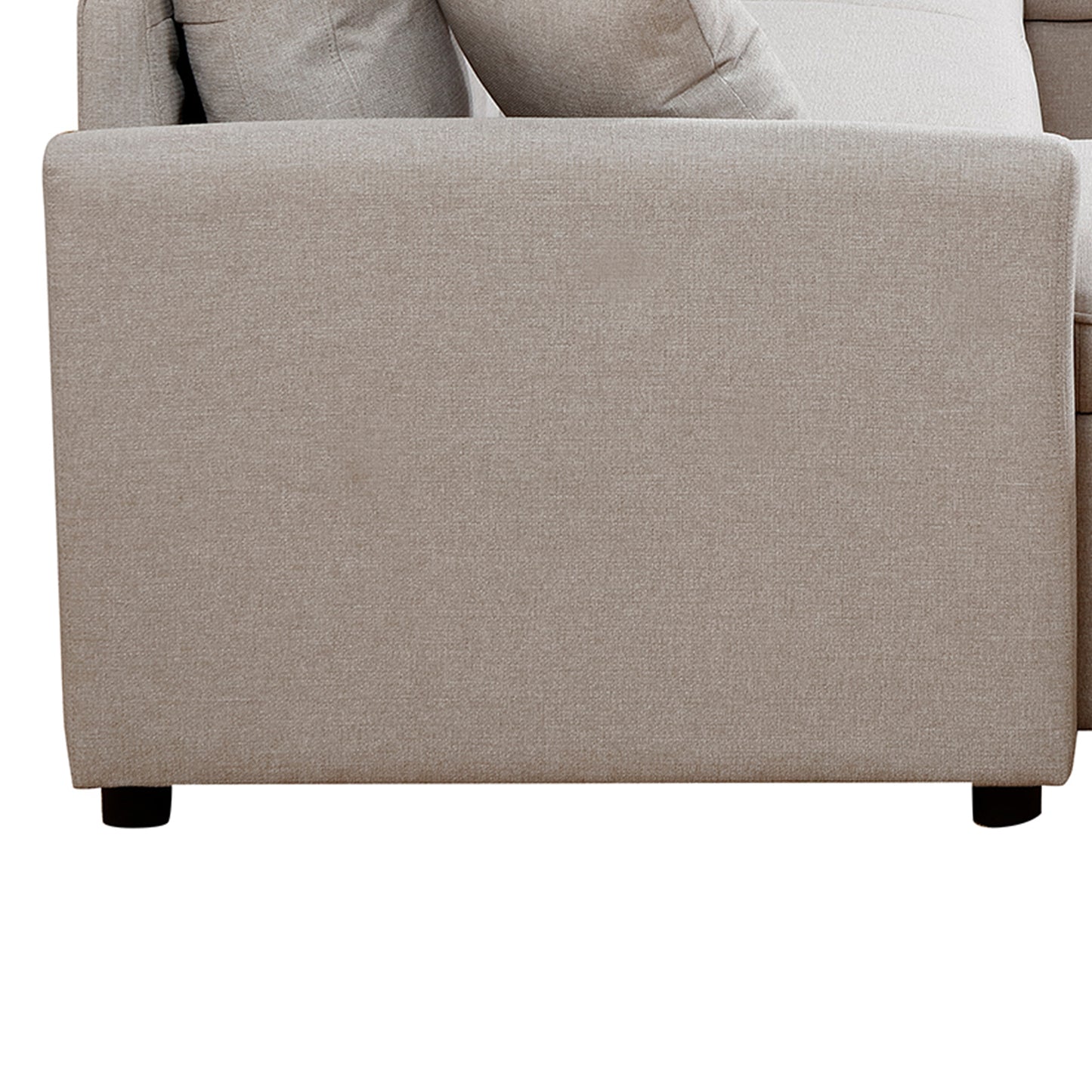 Artemax U-Shape Pull-out Sleeper Sectional Sofa with Double Storage Spaces ,BEIGE