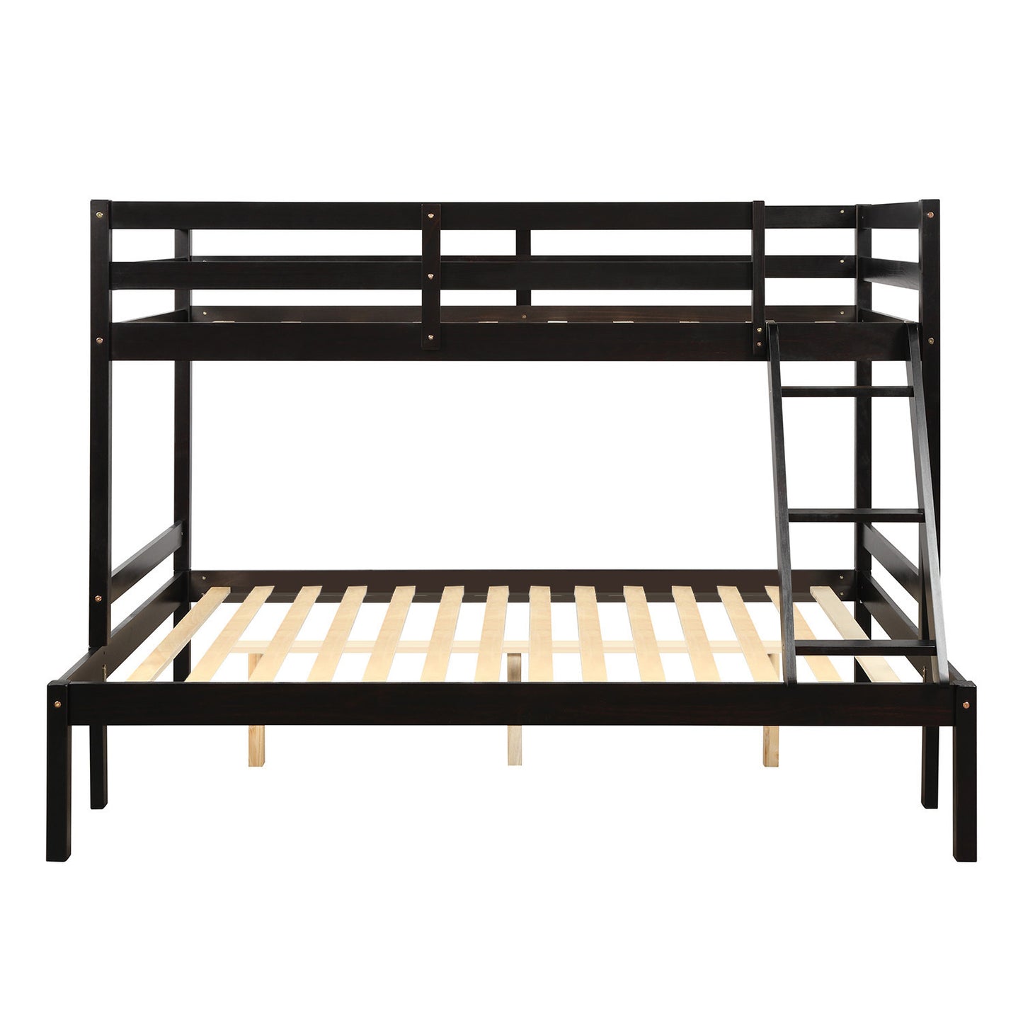 Elegant Twin Full Espresso Bunk Bed with Maximized Space