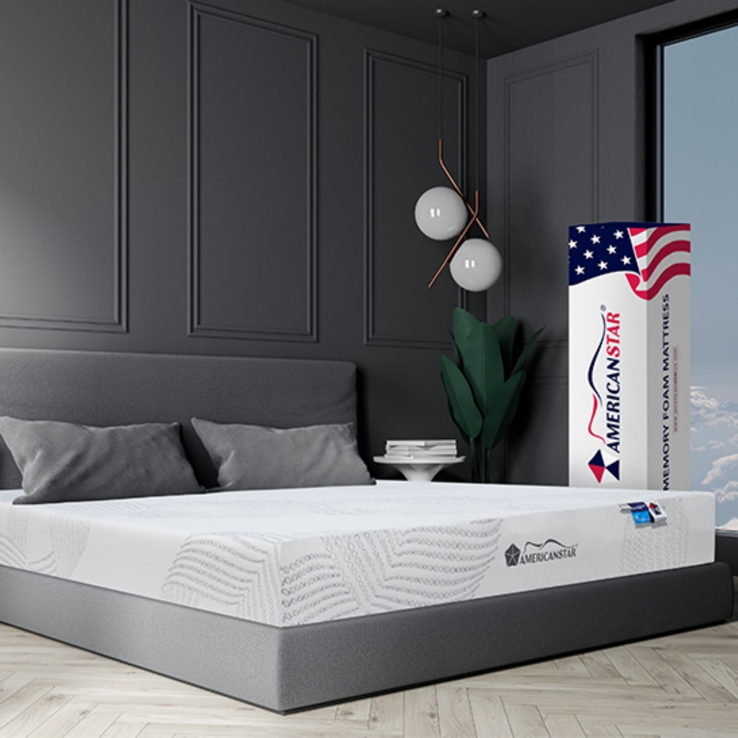 Capella 8" Full Mattress, Aero Gel Memory Foam with Firm Foam Core Support, Made in USA