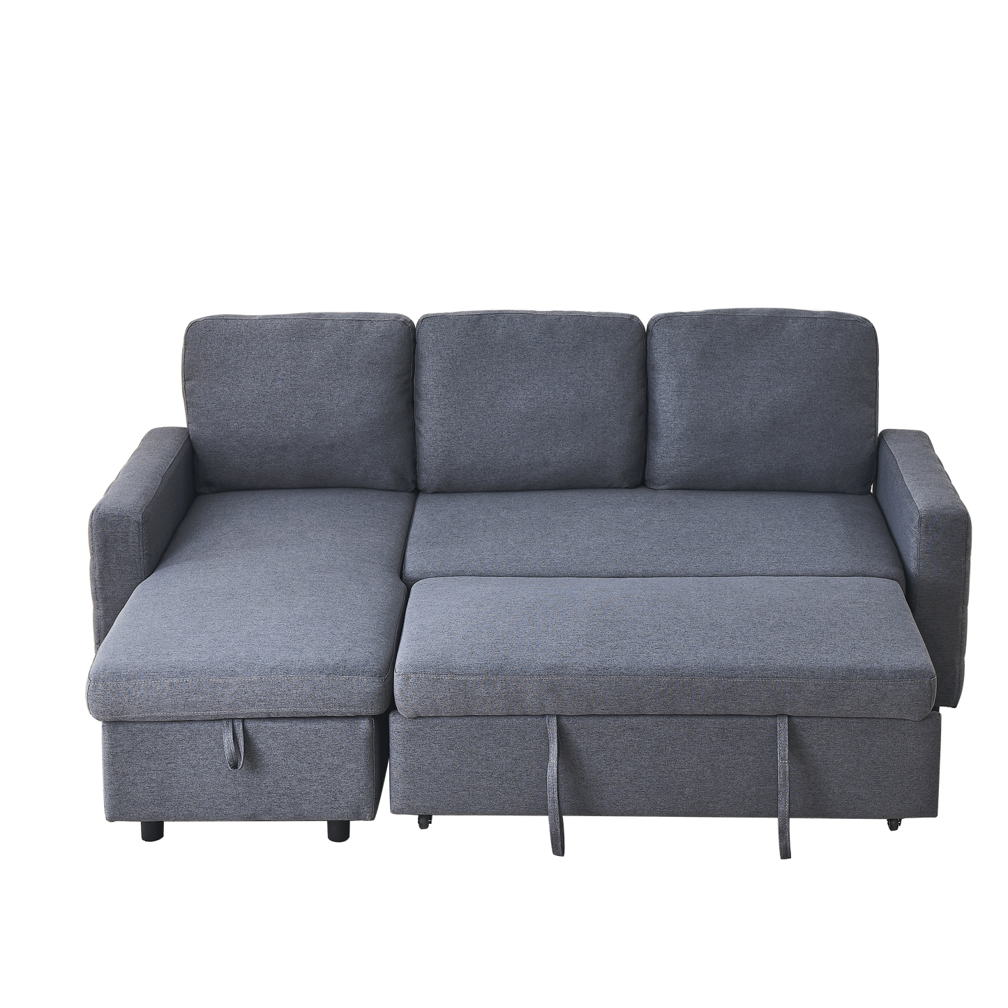 FX 78.8" Reversible Sleeper Combo Sofa with Pullout Bed, Comfortable Linen L-Shaped Combo Sofa Sofa Bed, Living Room Furniture Sets for Tight Spaces