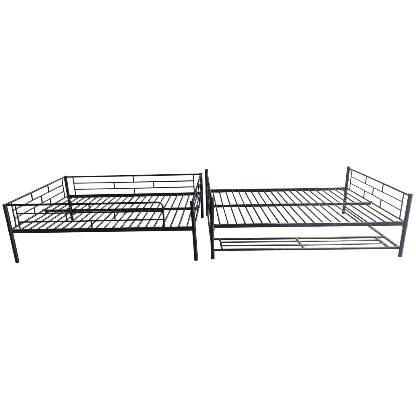 Full Metal Bunk Bed with Shelf and Guardrails for Enhanced Space-saving