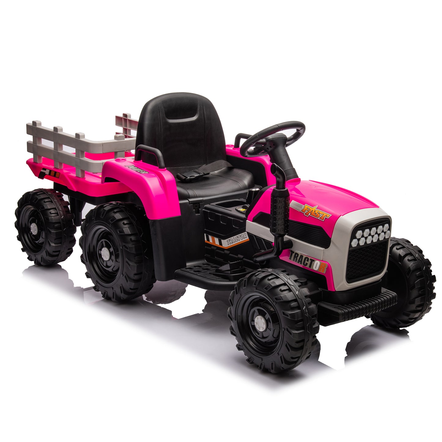 Electric Ride-On Tractor with Remote Control and Realistic Farm Experience, 12V Battery Powered Toy with Two-Speed Control and Safety Features