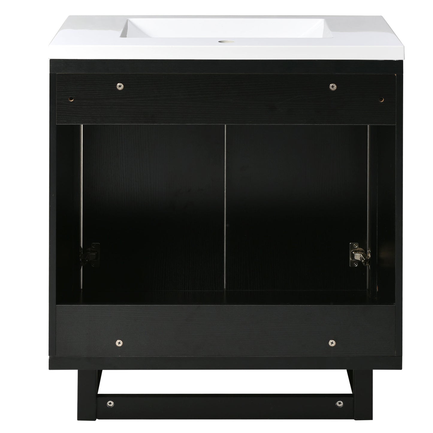 [Cabinet Only] 30" Bathroom vanity, black(Sink not included)