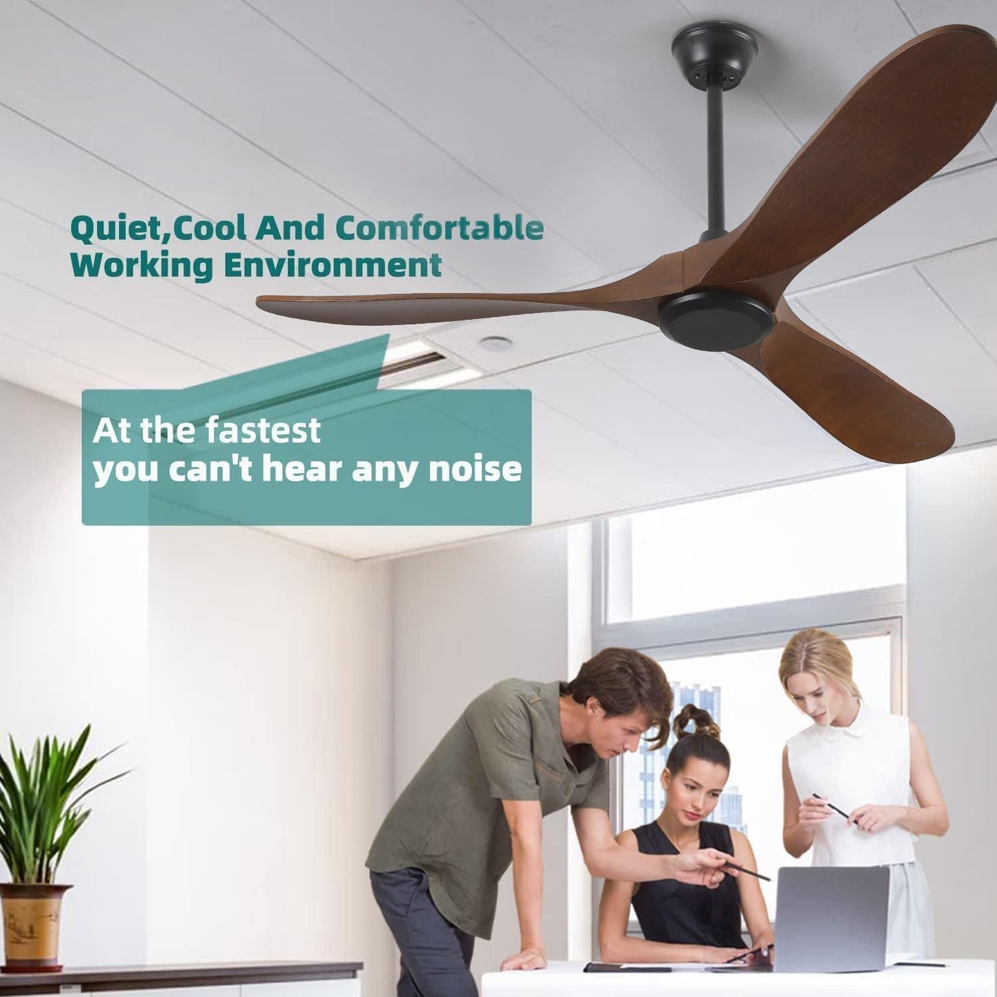 56 Black Ceiling Fan with Remote Control and DC Motor - Elegant and Efficient Option