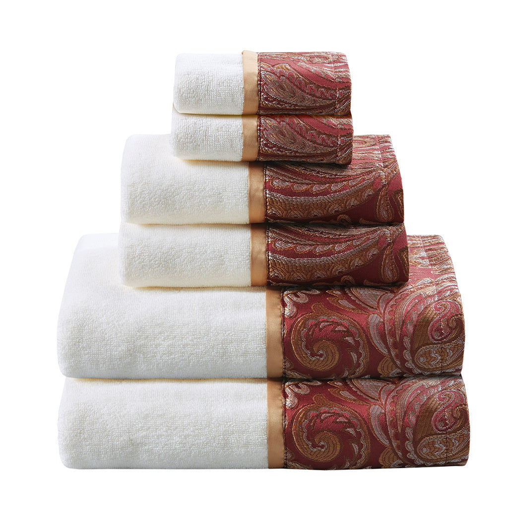 Madison Park Aubrey Jacquard Towel Set - Elegant 6-Piece Bathroom Ensemble